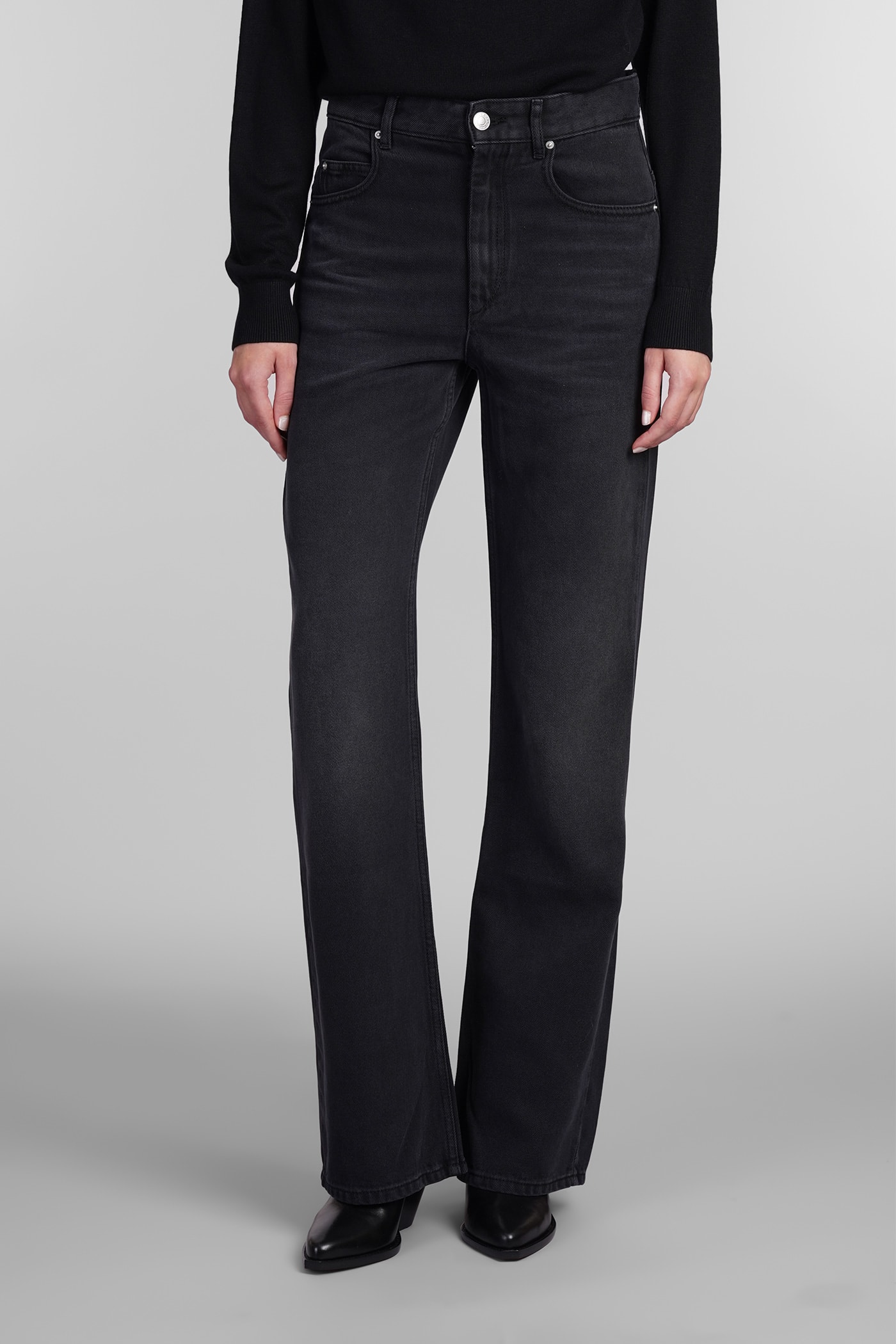 Shop Isabel Marant Belvira Jeans In Black Cotton