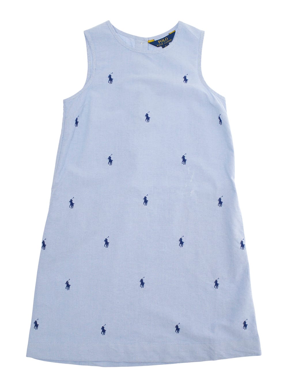 Polo Ralph Lauren Polo Pony Cotton Oxford Dress In Blu
