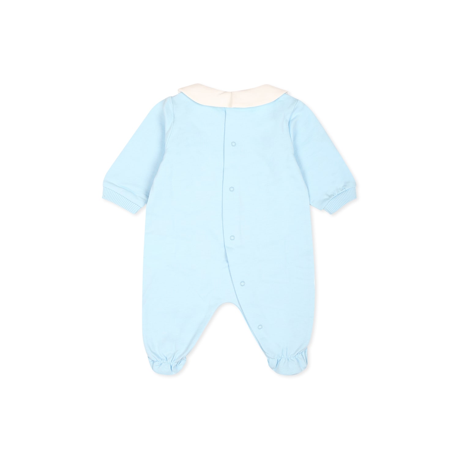 Shop Moschino Light Blue Babygrow For Baby Boy With Teddy Bear