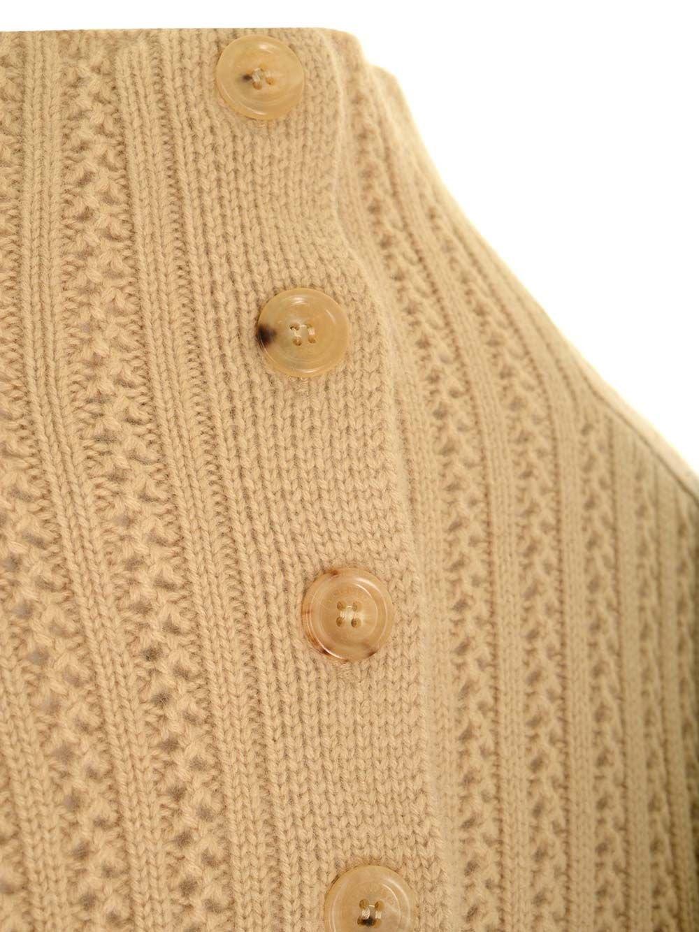 Max Mara Hodeida High Neck Cropped Cardigan In White