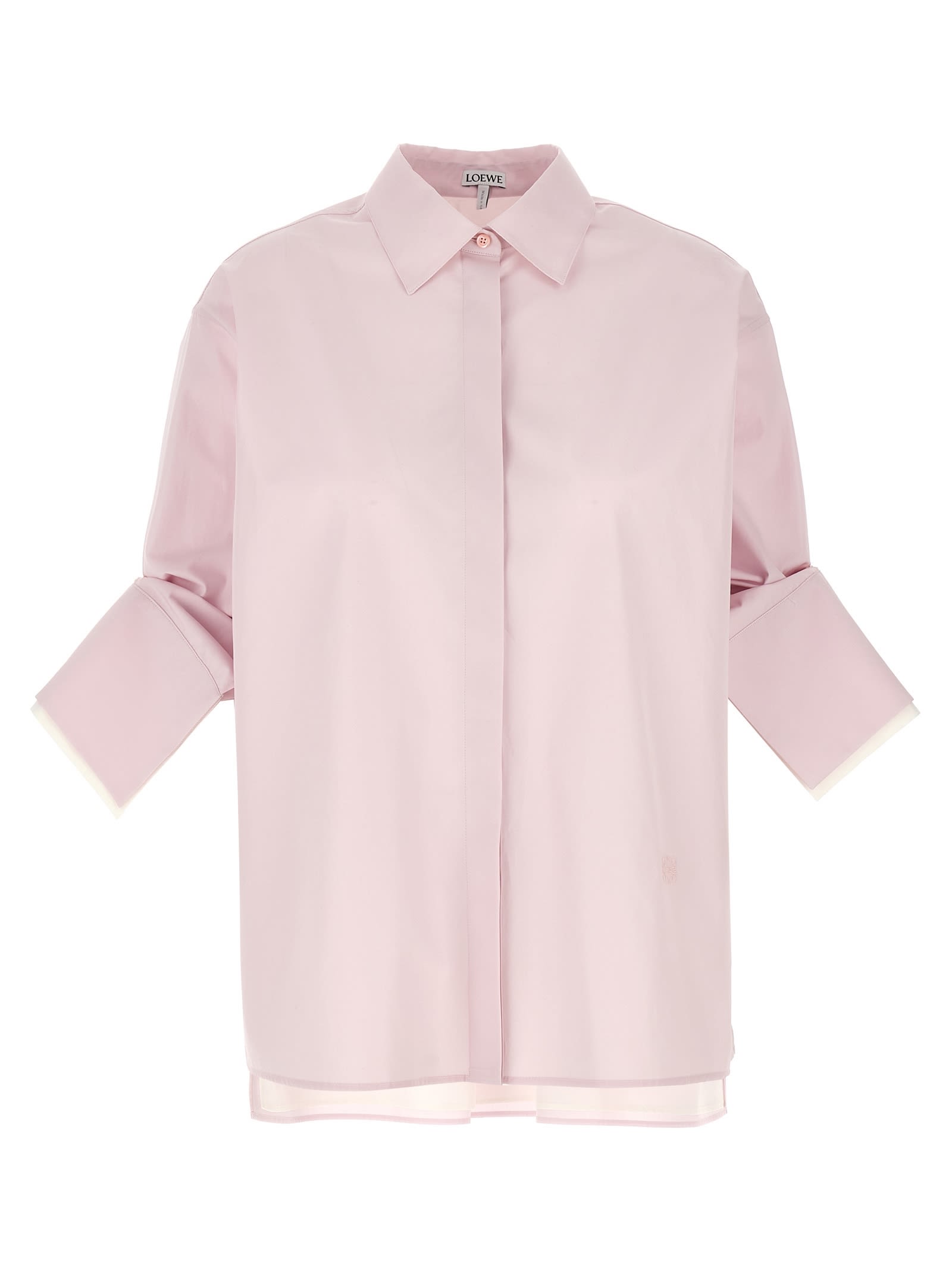 Shop Loewe Turn-up Shirt In Pink