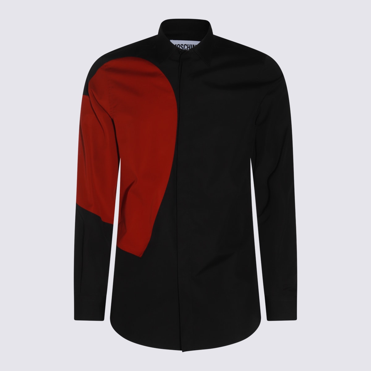 Shop Moschino Black And Red Cotton Shirt