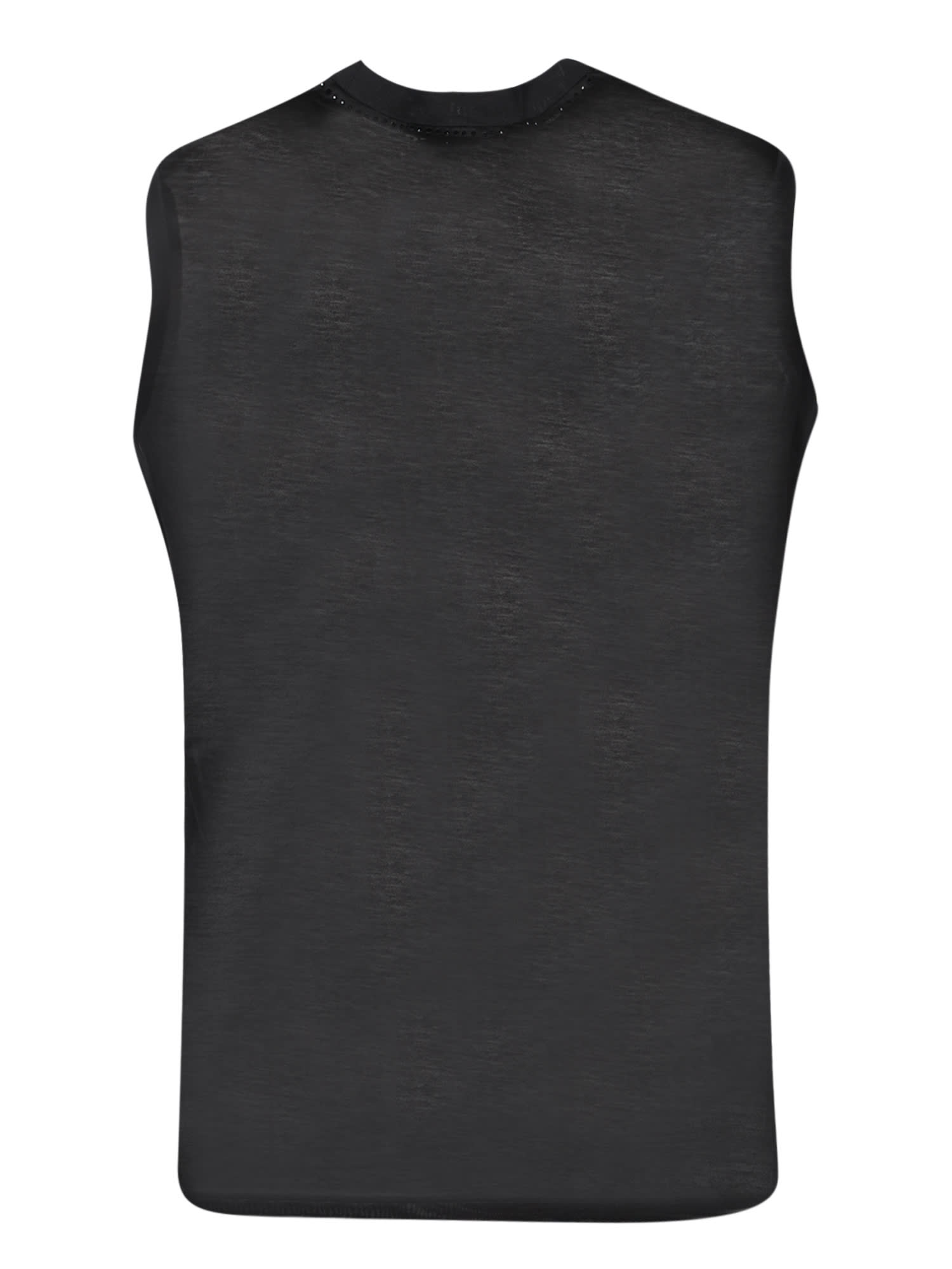 Dsquared2 Black Sequined Sleeveless Top In Black