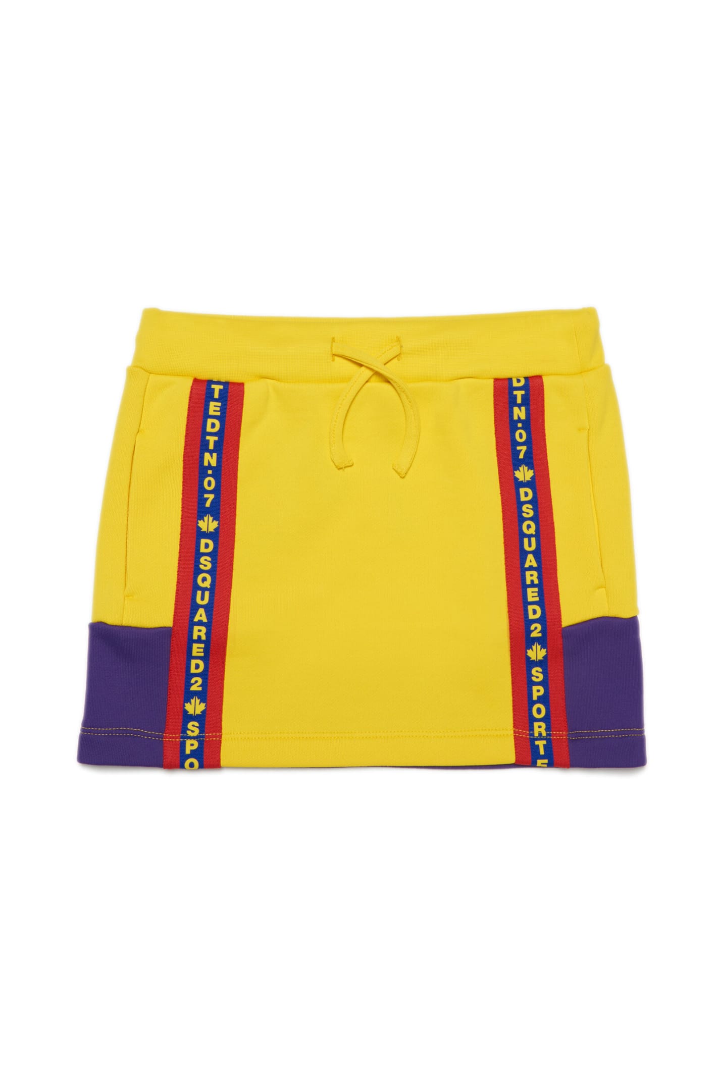 DSQUARED2 D2G84F SKIRT DSQUARED YELLOW SKIRT WITH LOGOED RIBBON SPORT EDTN 07