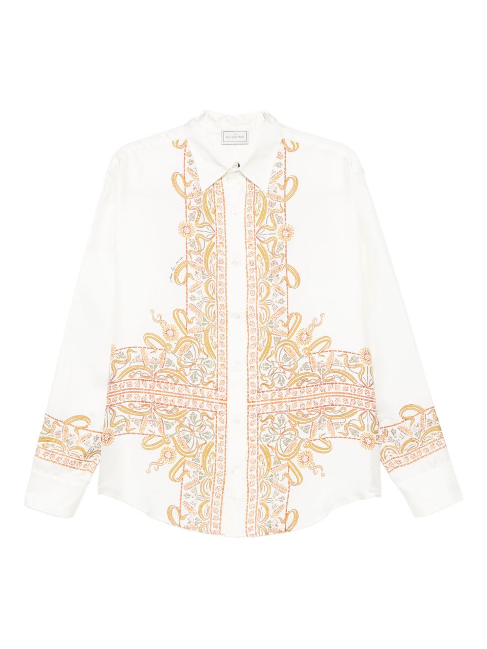 Pierre-louis Mascia Pierre Louis Mascia Embroidered Silk Shirt In White