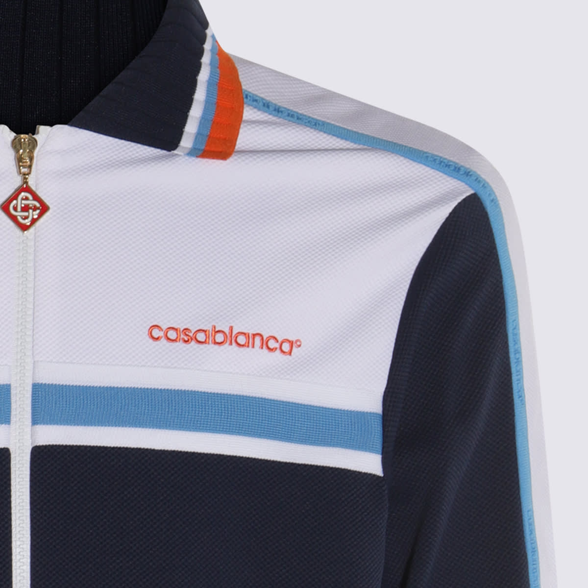 Casablanca Ribbed Collar Side Pockets Track Jacket In Multi