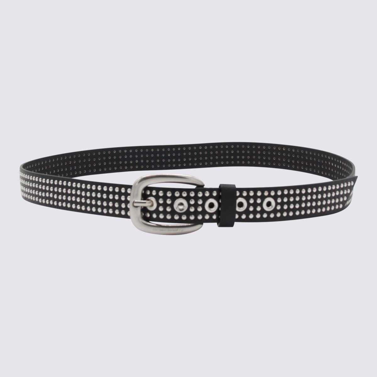 Golden Goose Studded Eyelet Adjustable Length Belts In Black