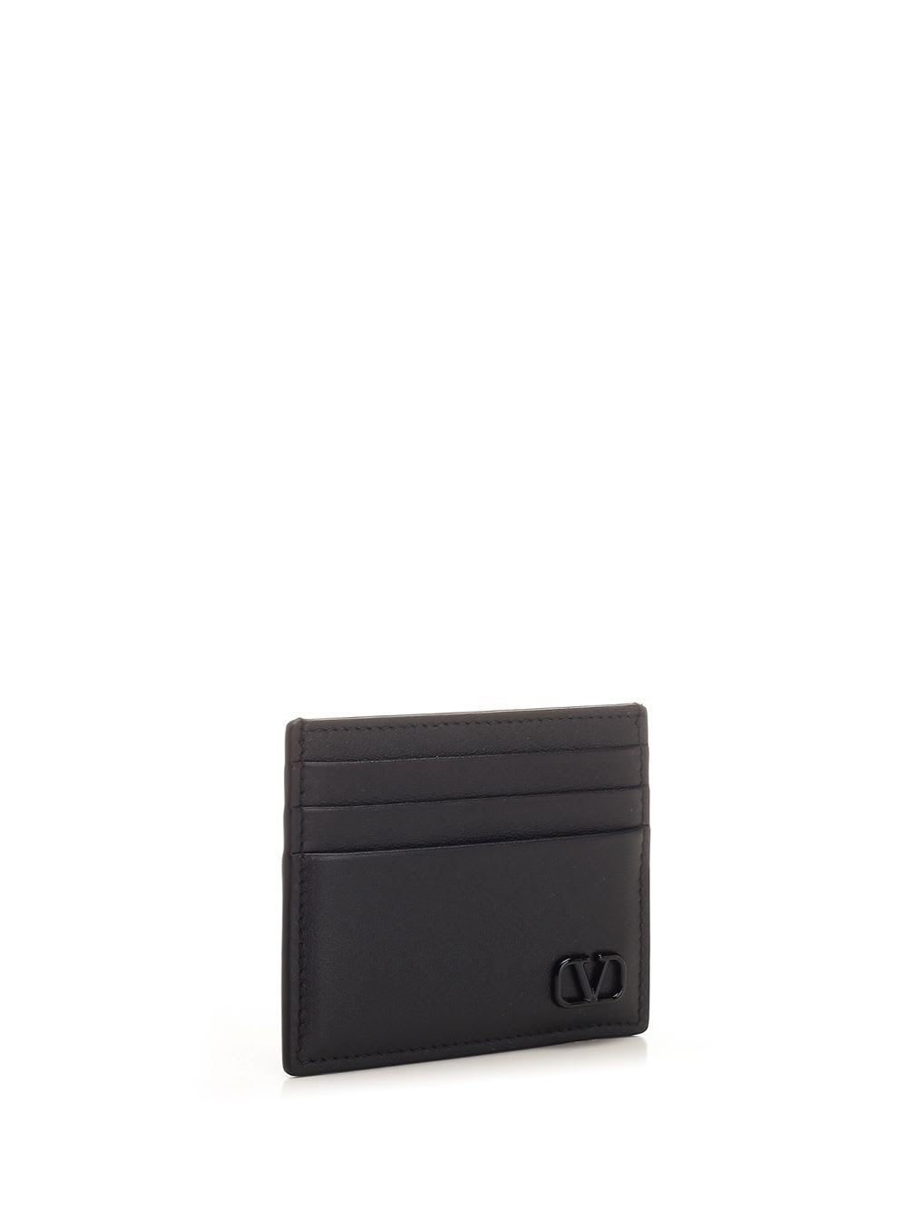 Shop Valentino Vlogo Signature Pocket Card Holder In Black