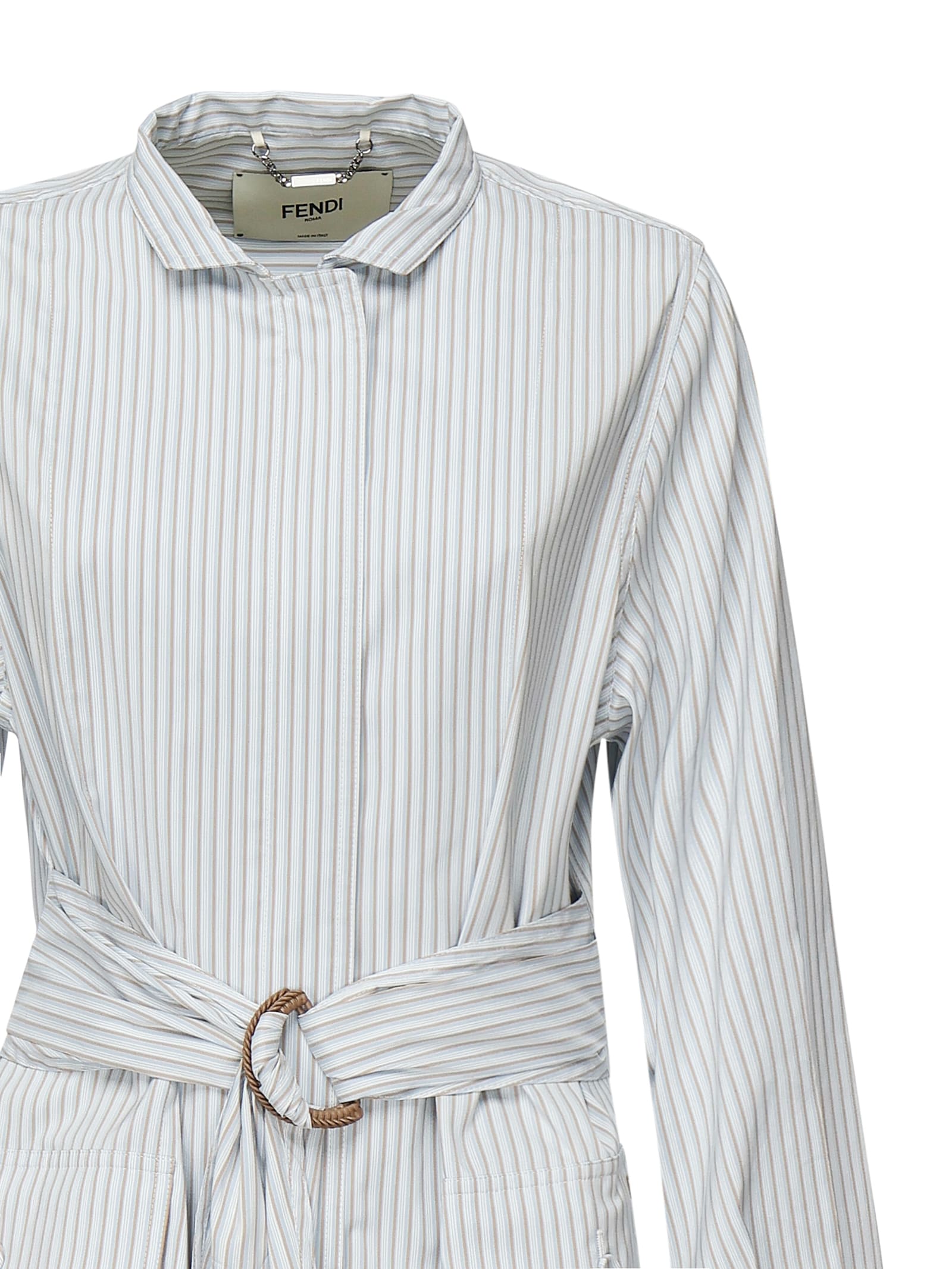 Fendi Cotton And Silk Blouson In Gray