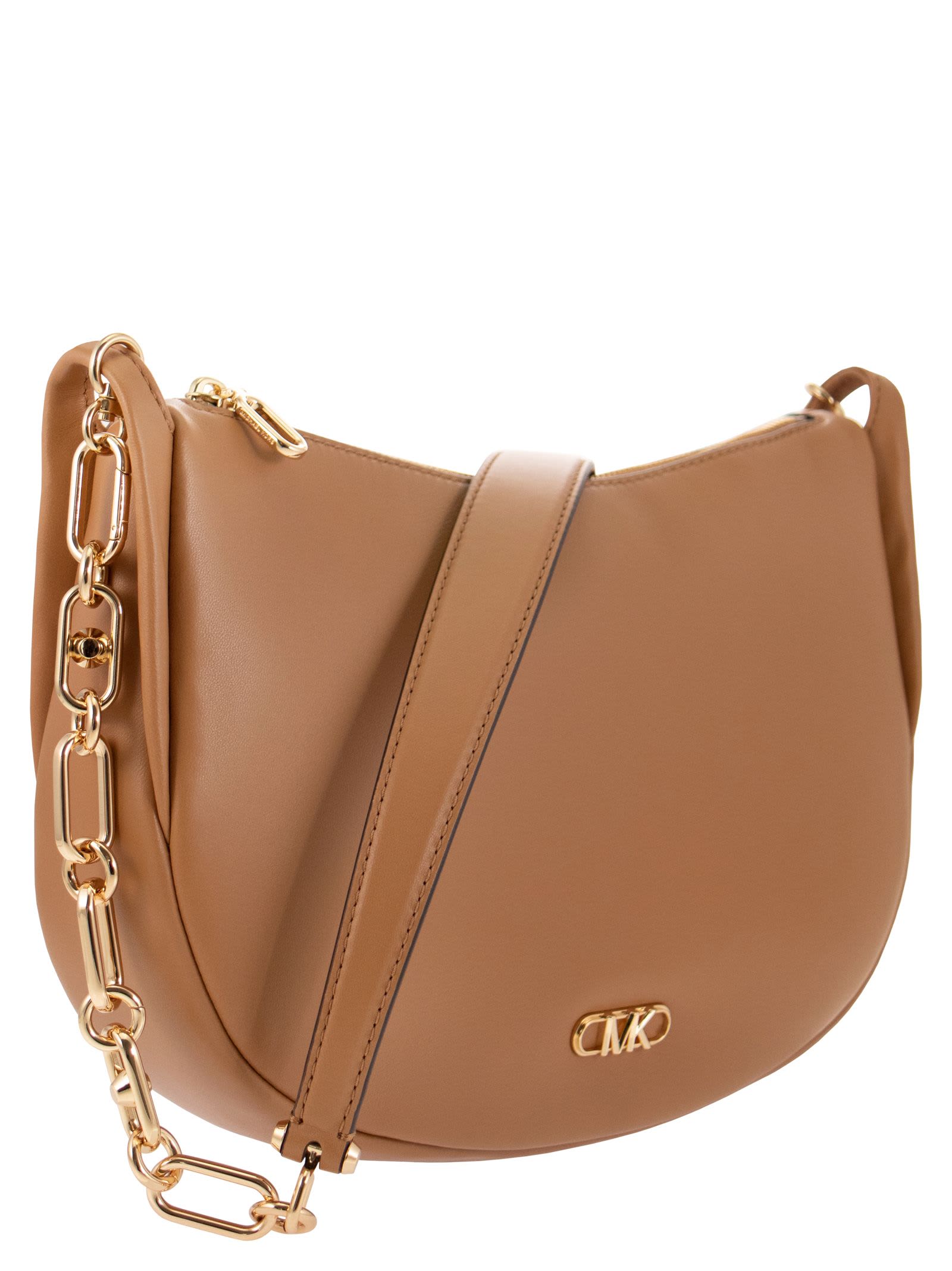 Michael Kors Kendall Leather Shoulder Bag In Brown
