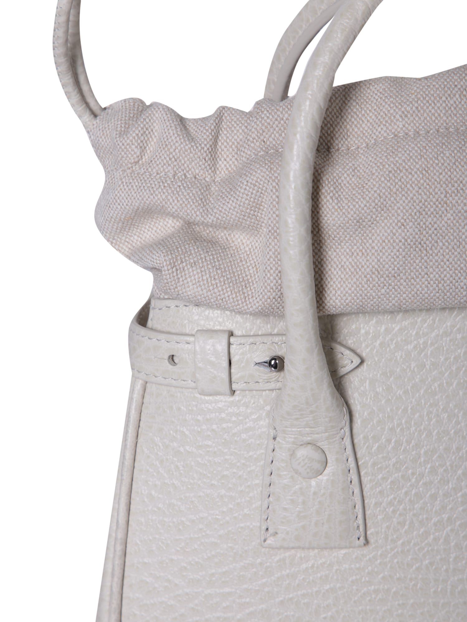 Shop Maison Margiela Drawstring Bag 5ac Beige In Grey