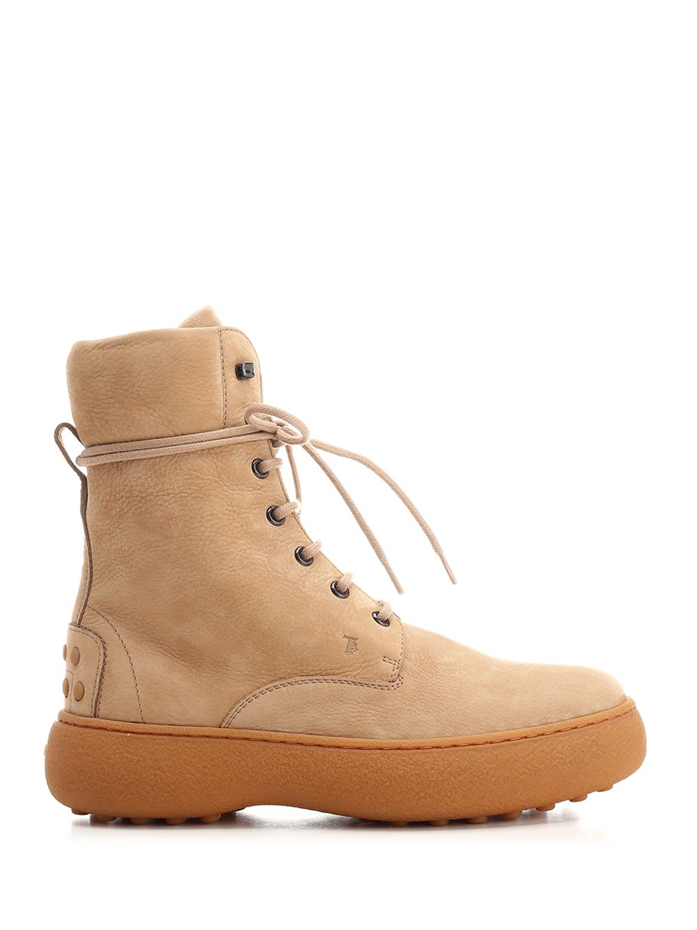 Shop Tod's Lace-up Ankle Boot In Beige