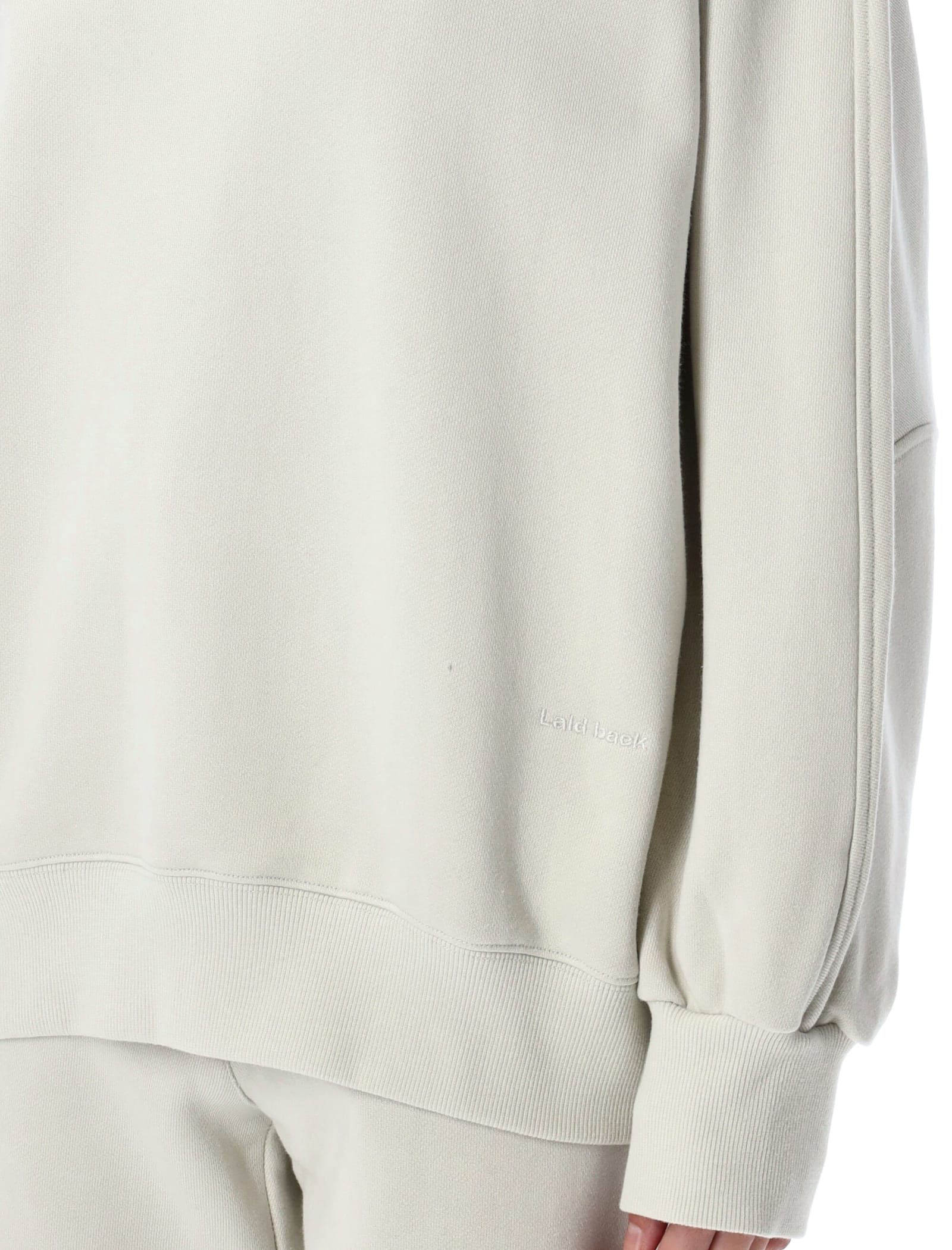 Low Classic Ribbed Mock Neck Fleece Top In Light Grey