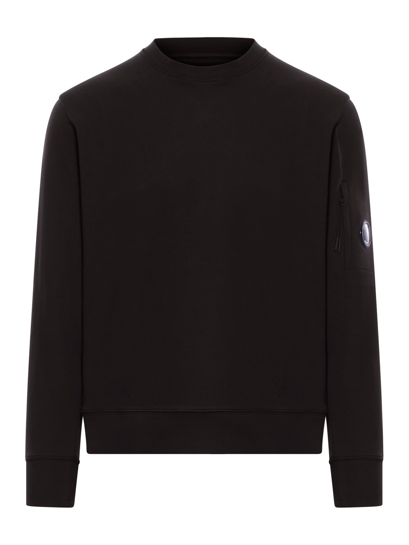 C. P. Company Crewneck Sweatshirt In Cotton Diagonal Raised Fleece Lens