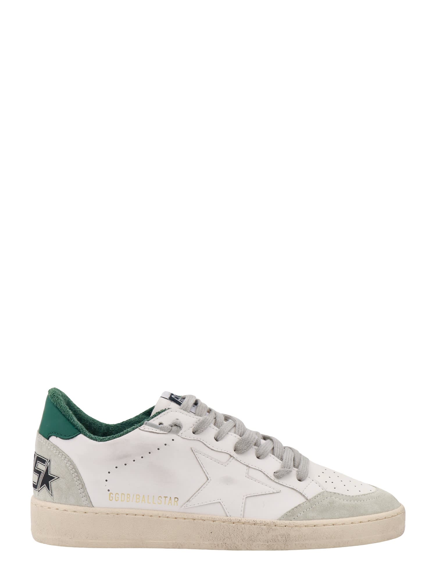 Shop Golden Goose Ball Star Sneakers In White Ice Green
