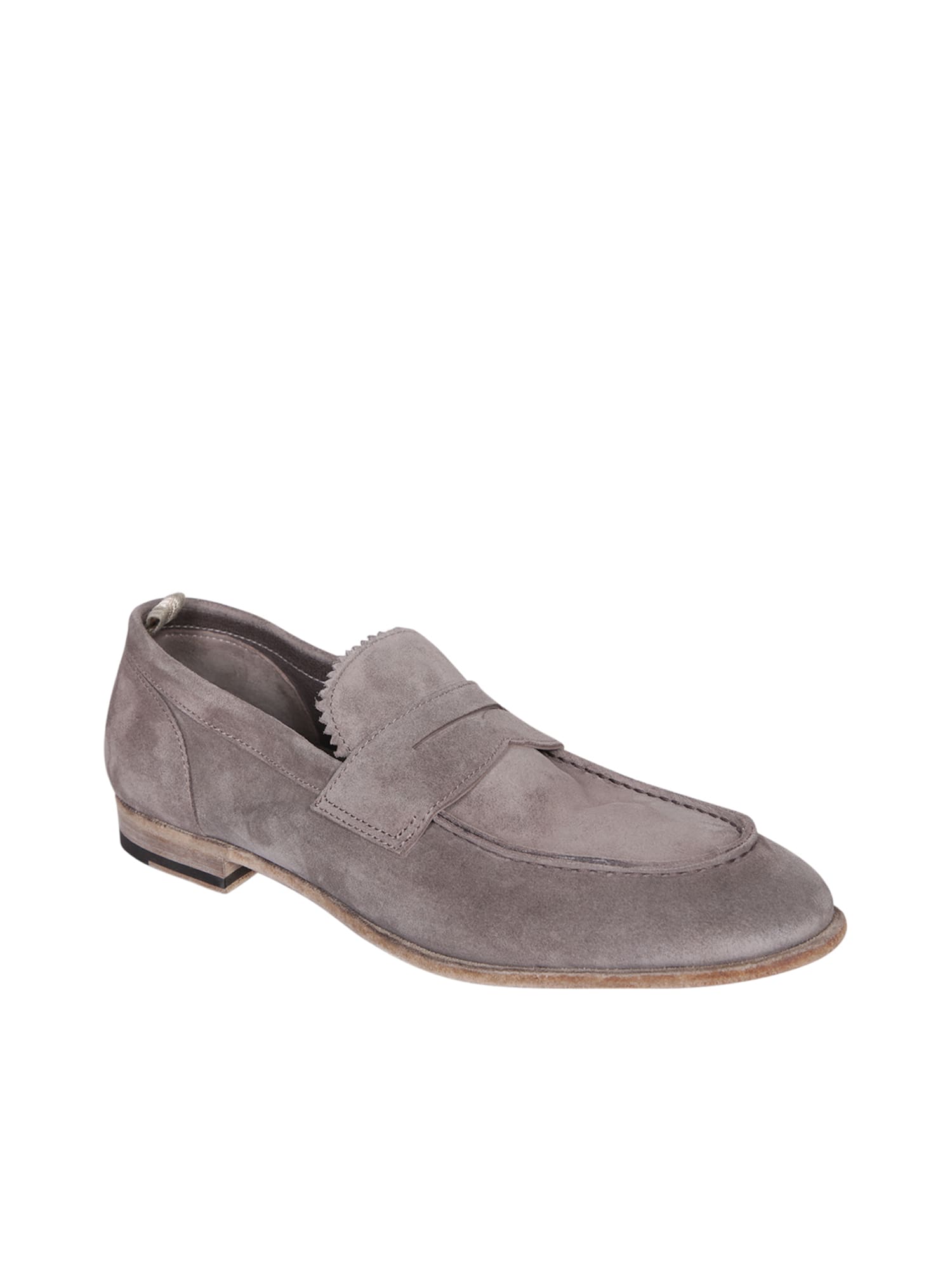 Shop Officine Creative Solitude 001 Suede Taupe Loafer In Grey