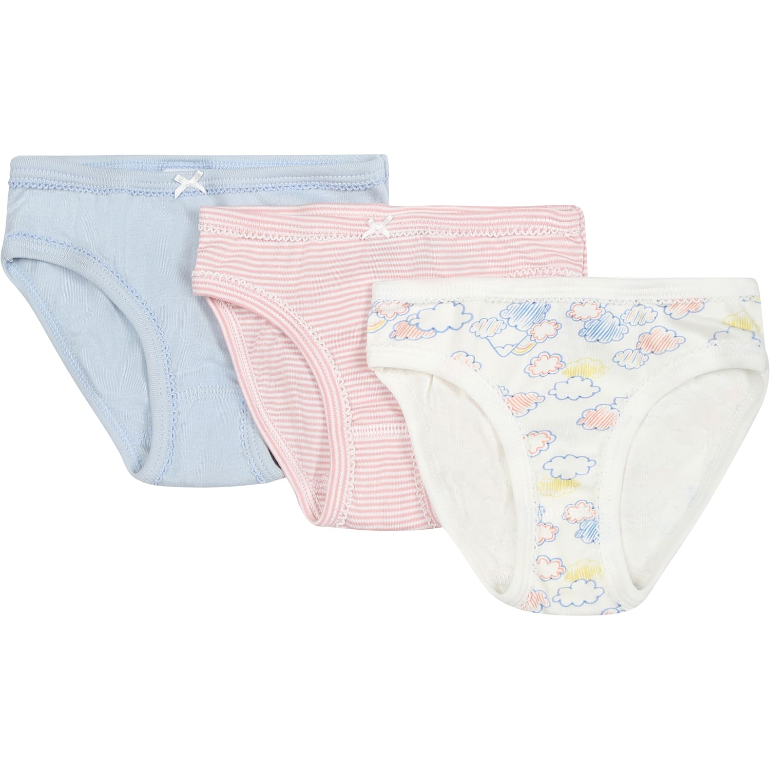 Shop Petit Bateau Multicolor Set For Girl With Print And Stripes