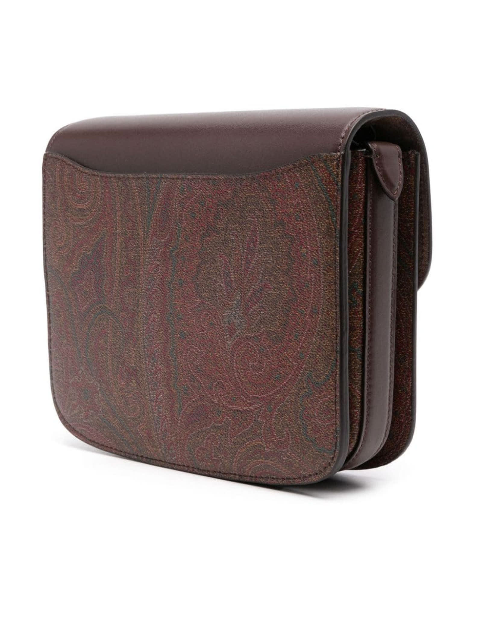 Shop Etro Small  Essential Crossbody Bag In Brown