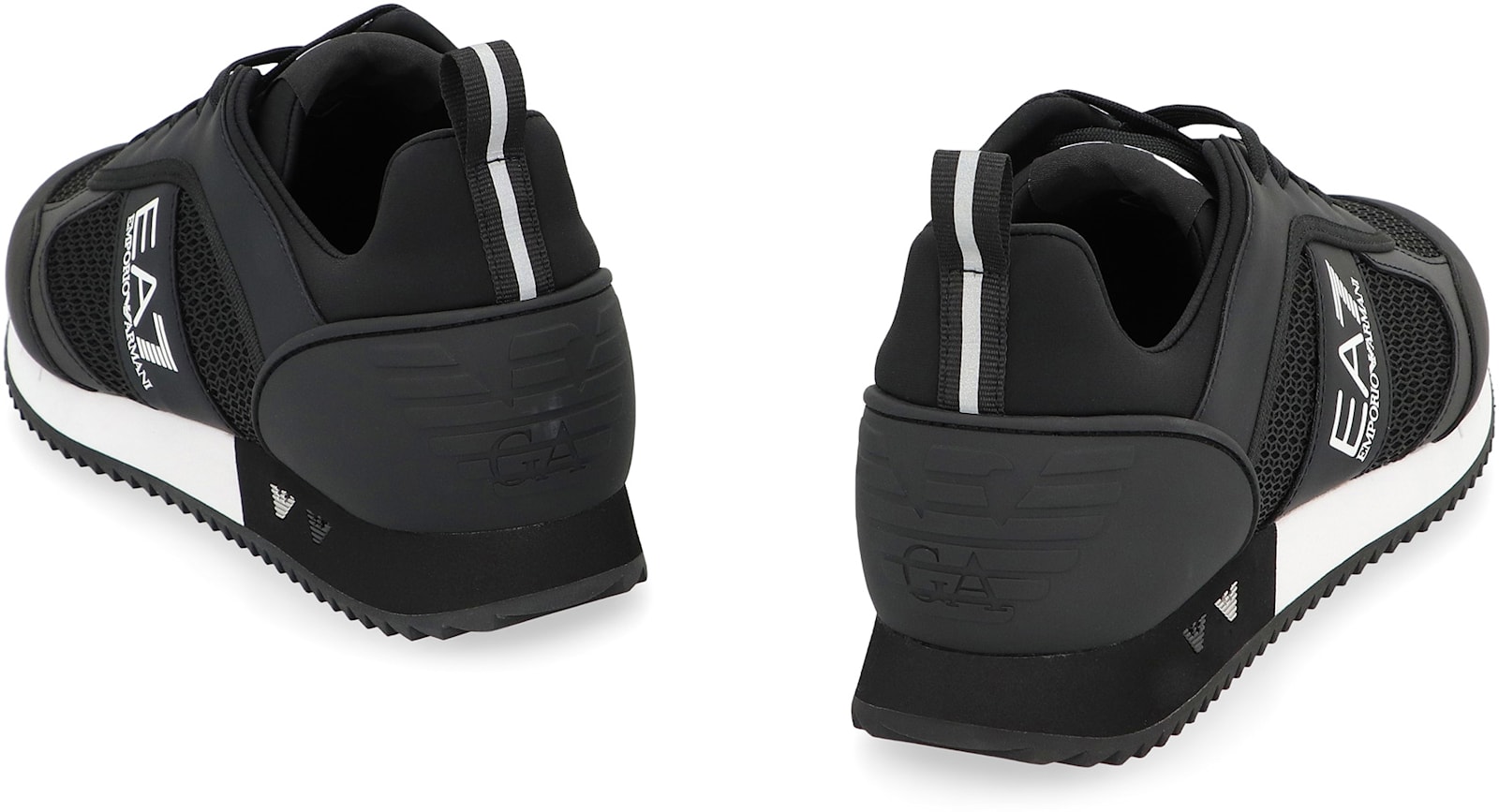 Ea7 Logo-embellished Lace-up Sneakers In Black