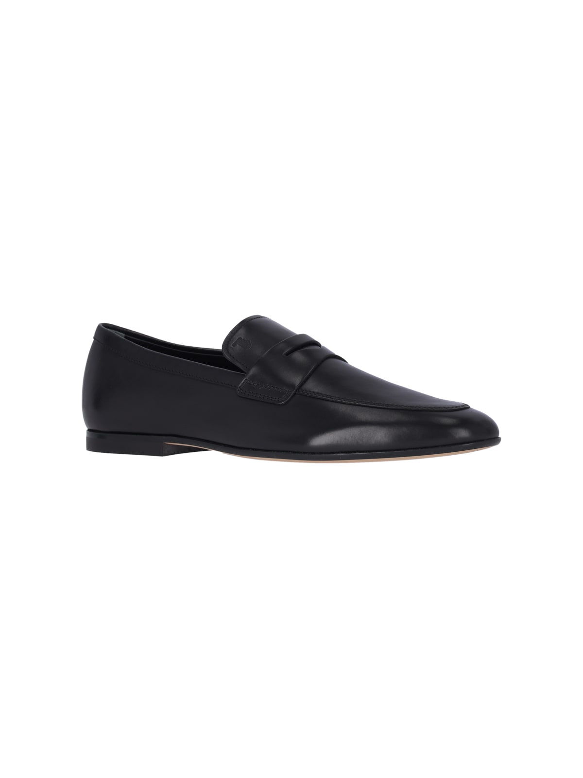 Shop Tod's Logo Loafers In Black