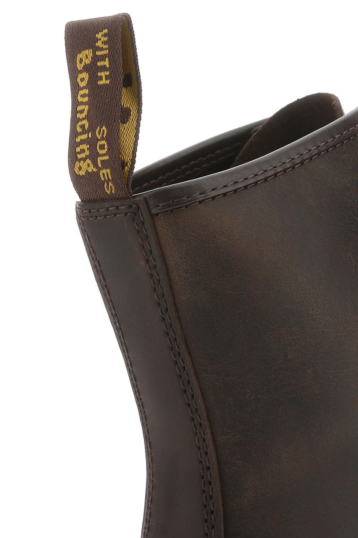 Shop Dr. Martens' Dark Brown Leather 1460 Ankle Boots In Dark Brown Crazy Horse