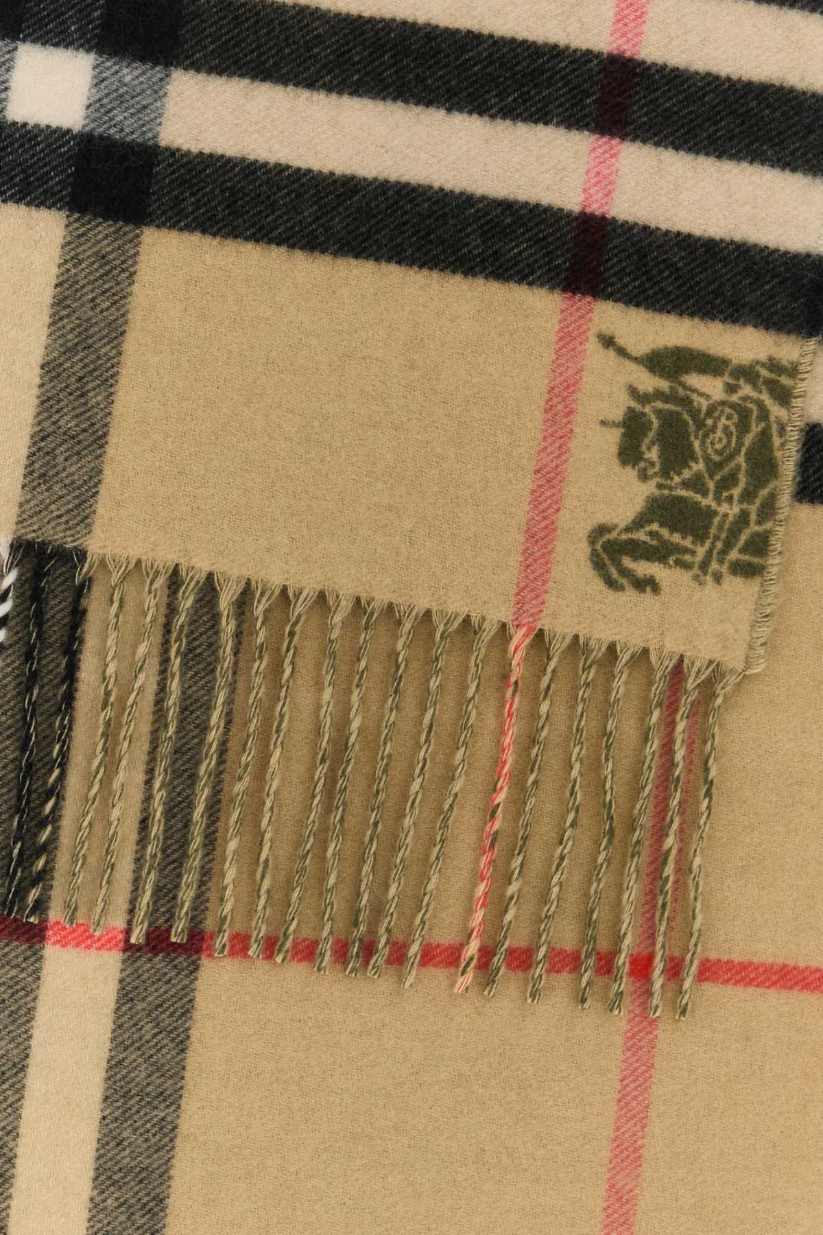 Burberry Embroidered Cashmere Scarf In Multi
