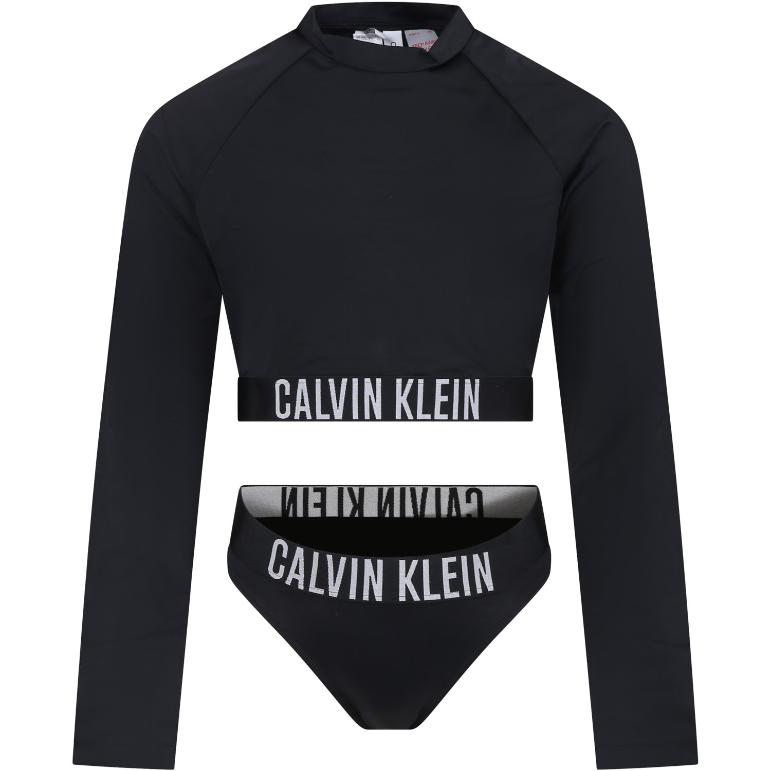 Shop Calvin Klein Anti Uv Black Set For Girl With Logo