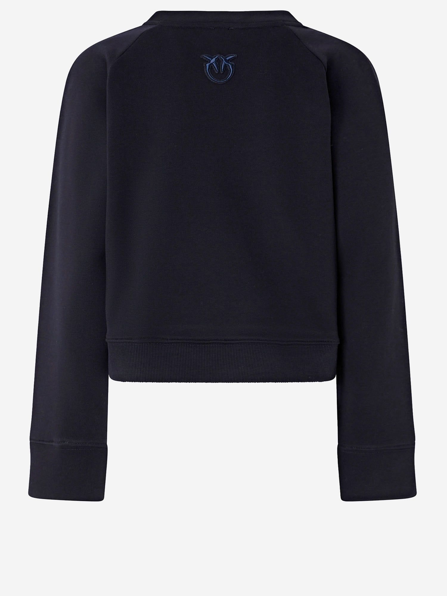 Pinko Crewneck Knitwear With Gold Logo Buttons In Blue