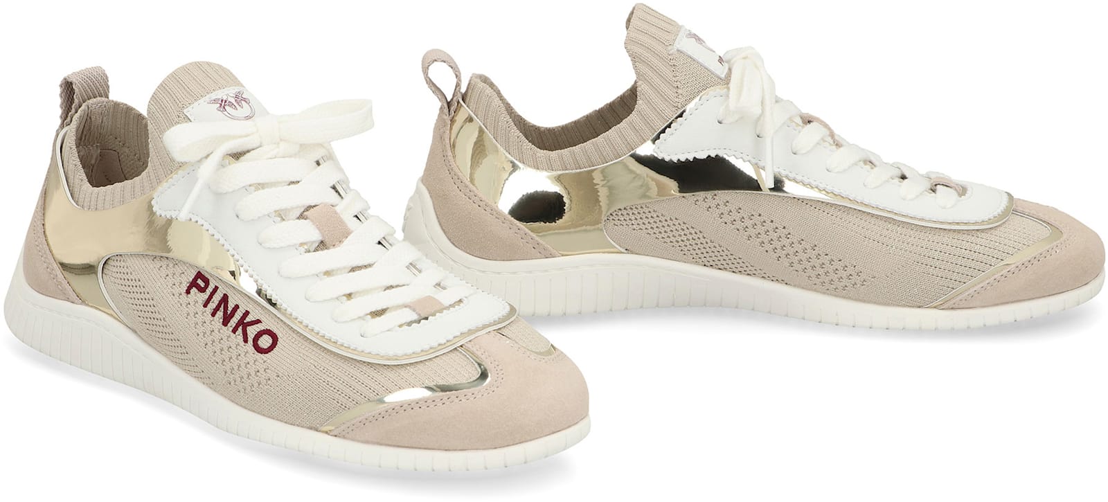Shop Pinko Reby Low-top Sneakers In Beige