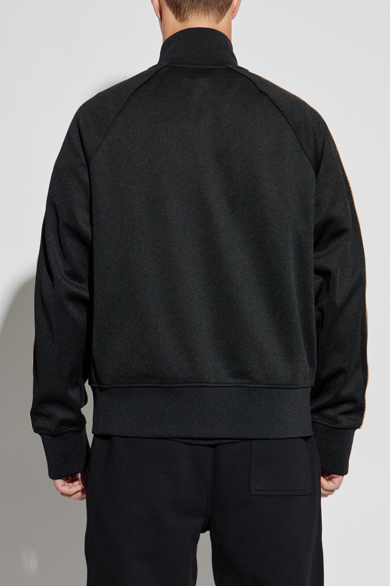 Burberry Checked Jacquard-trimmed Logo-embroidered Tech-jersey Track Jacket In Black