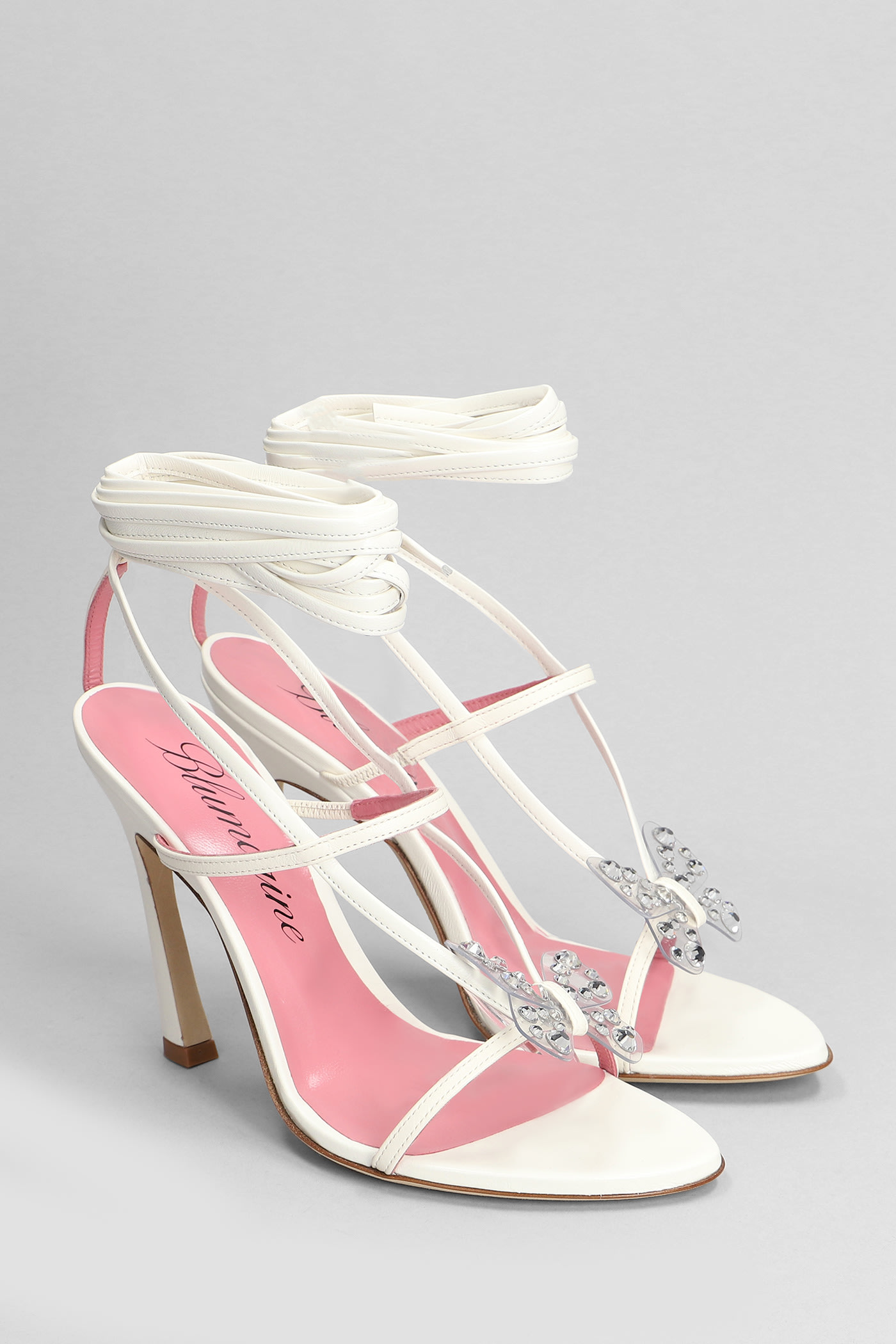 Shop Blumarine Butterfly 111 Sandals In White Leather