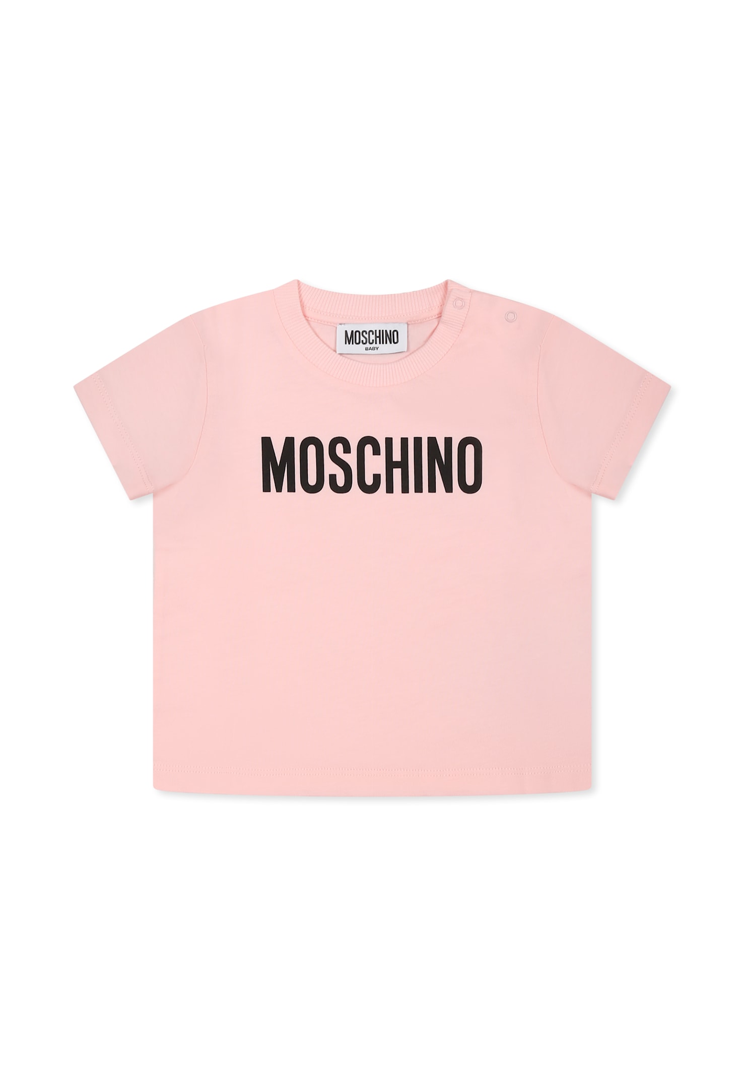 Moschino Pink T-shirt For Baby Girl With Logo