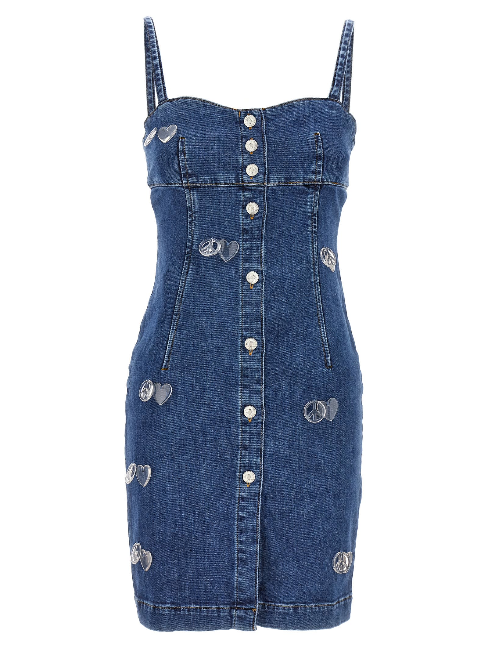 Shop M05ch1n0 Jeans Charms Dress In Blue