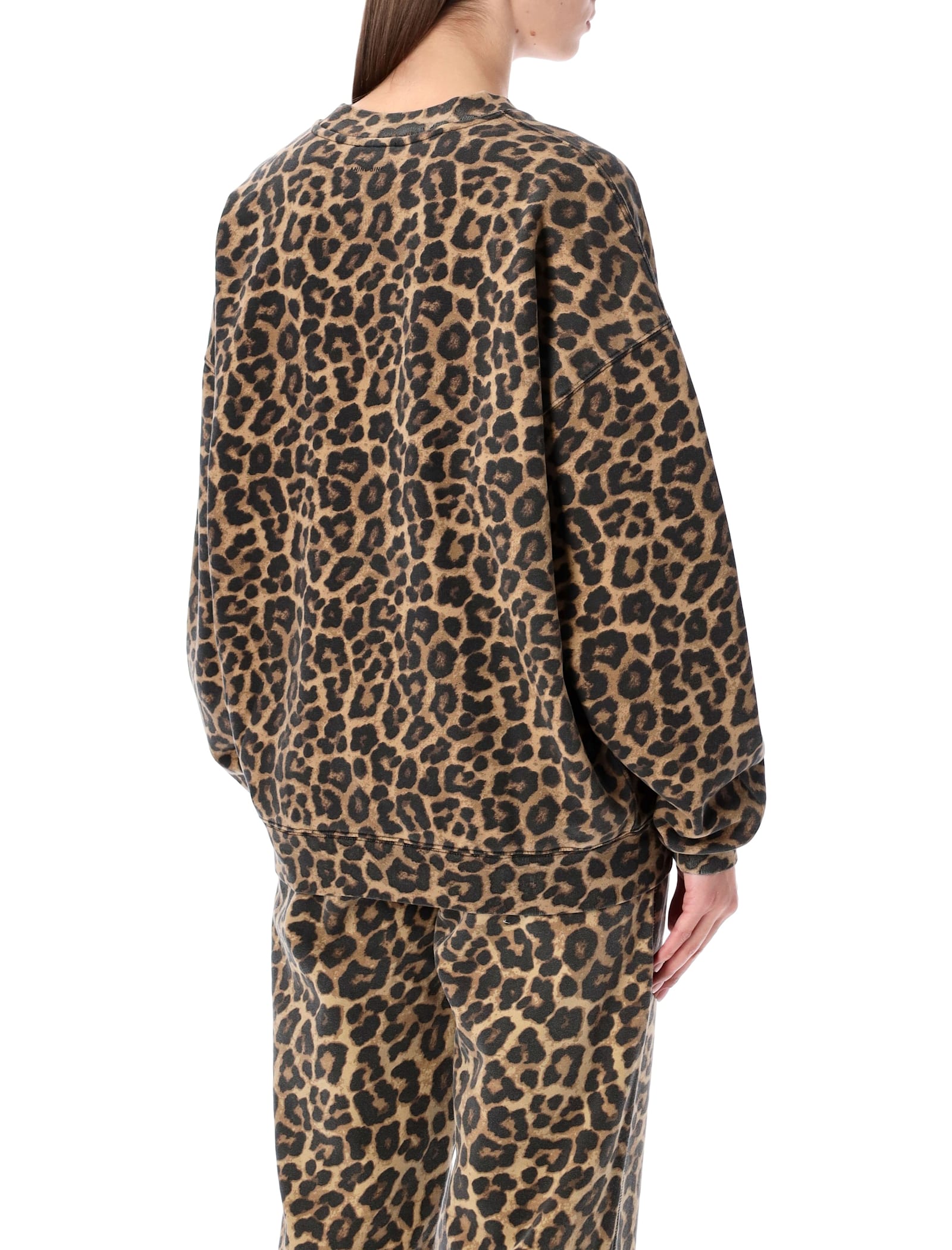 Anine Bing Oversized Leopard Print Cotton Miles Sweatshirt In Animal Print