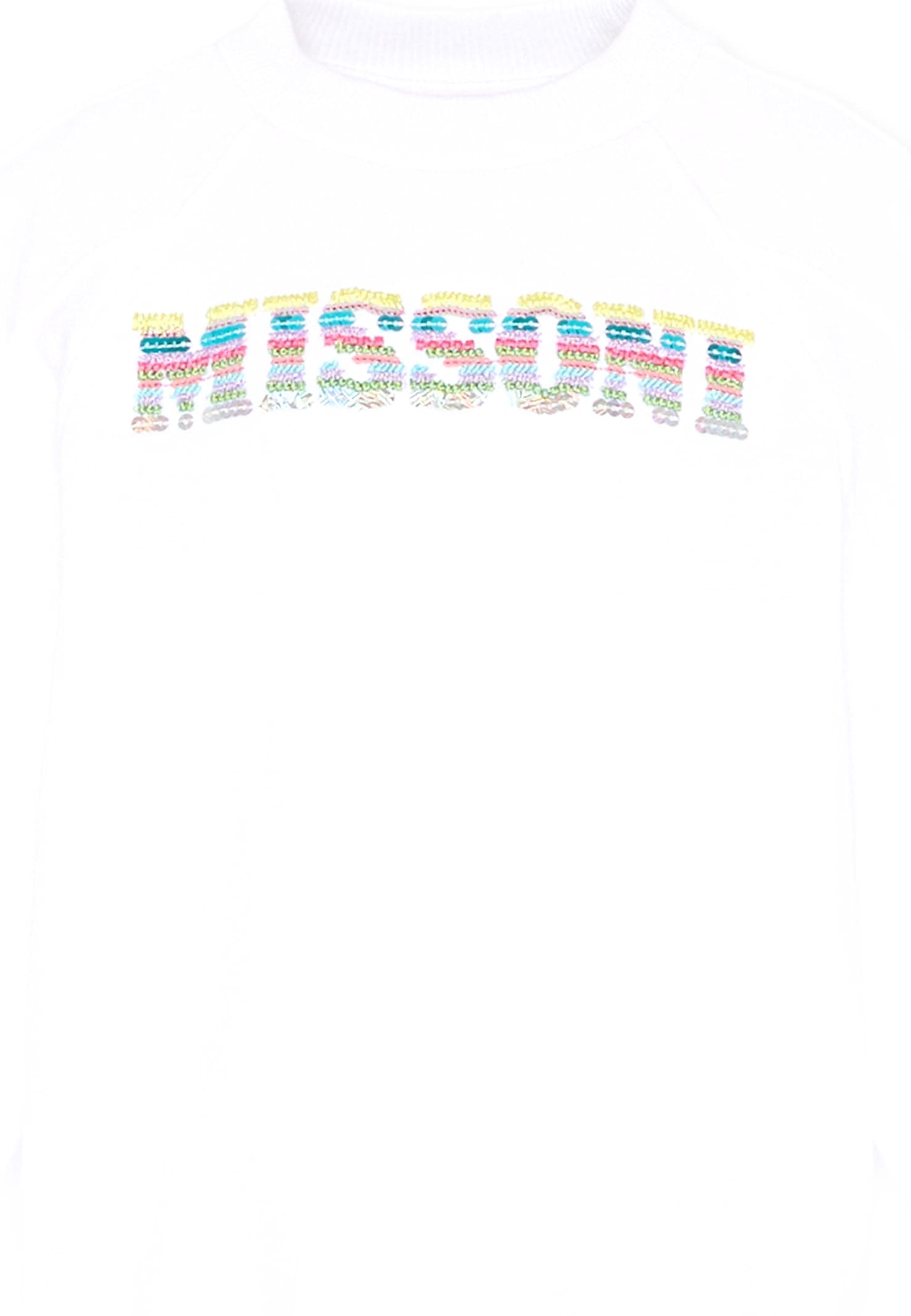 Missoni White Sweatshirt For Girl With Logo In White