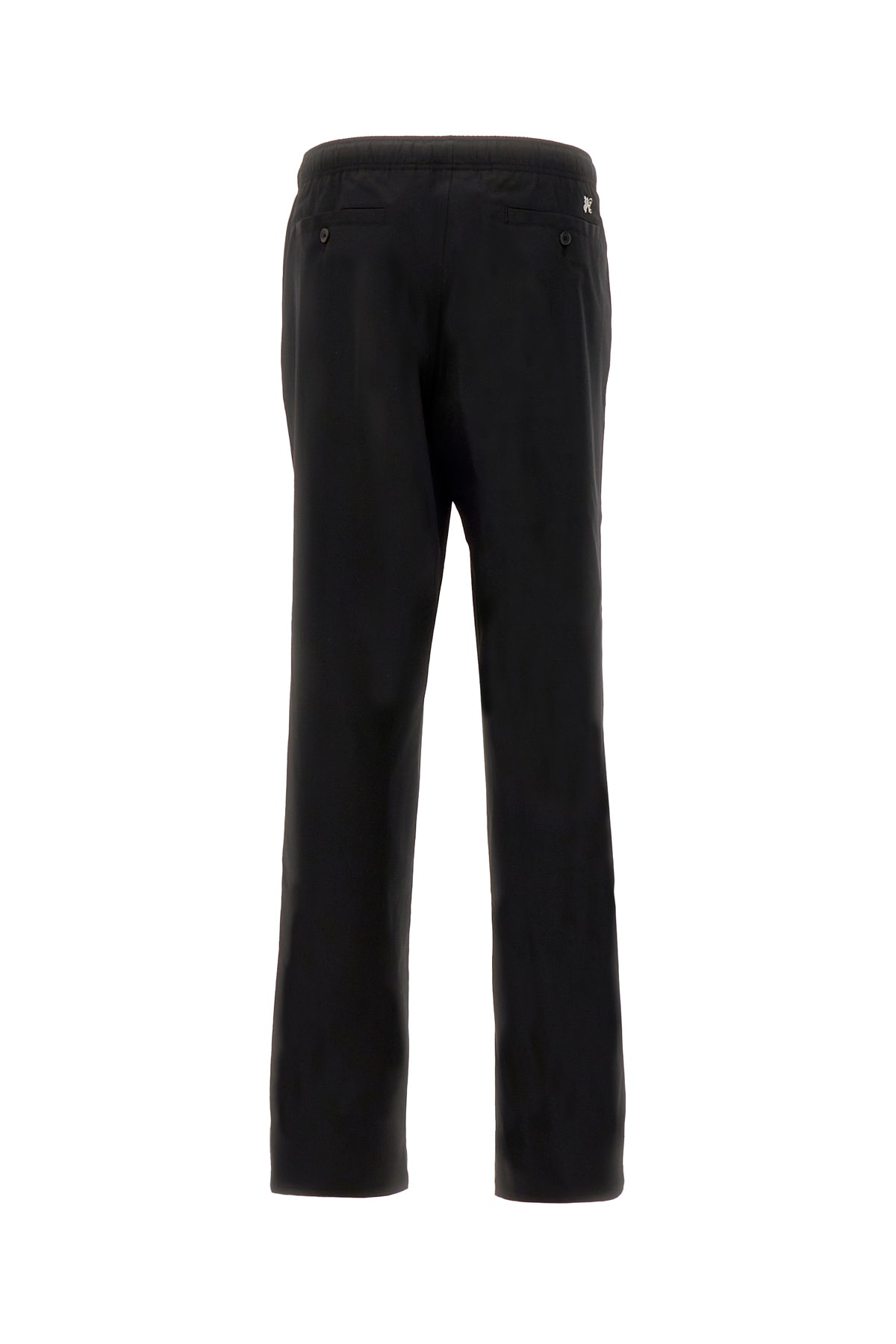 Shop Palm Angels Black Stretch Polyester Blend Pants In 1010