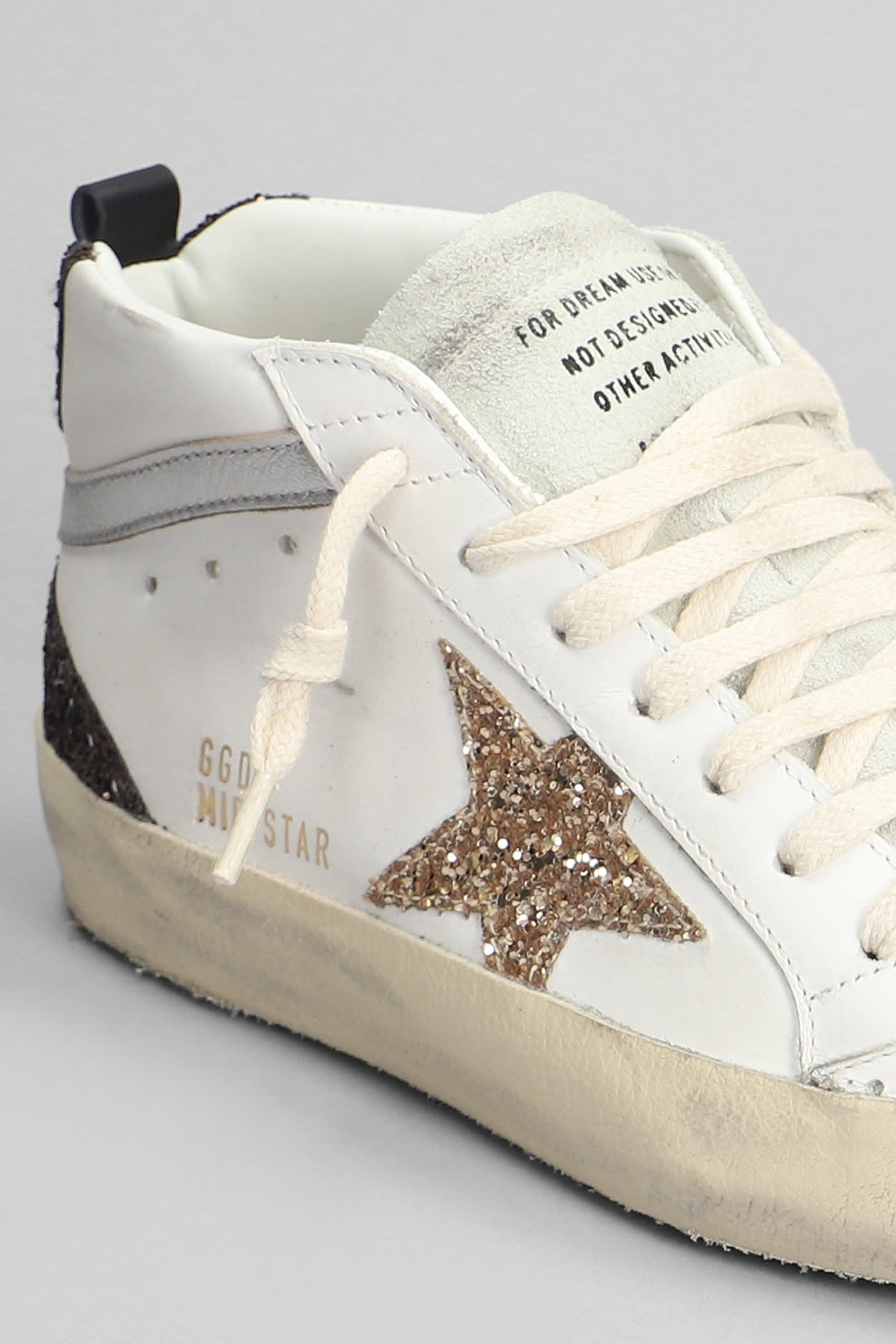 Shop Golden Goose Mid Star Sneakers In White Leather