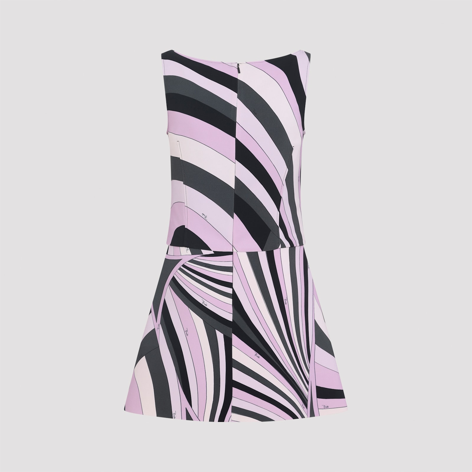 Pucci Backless Mini Dress Abstract Pattern In Purple