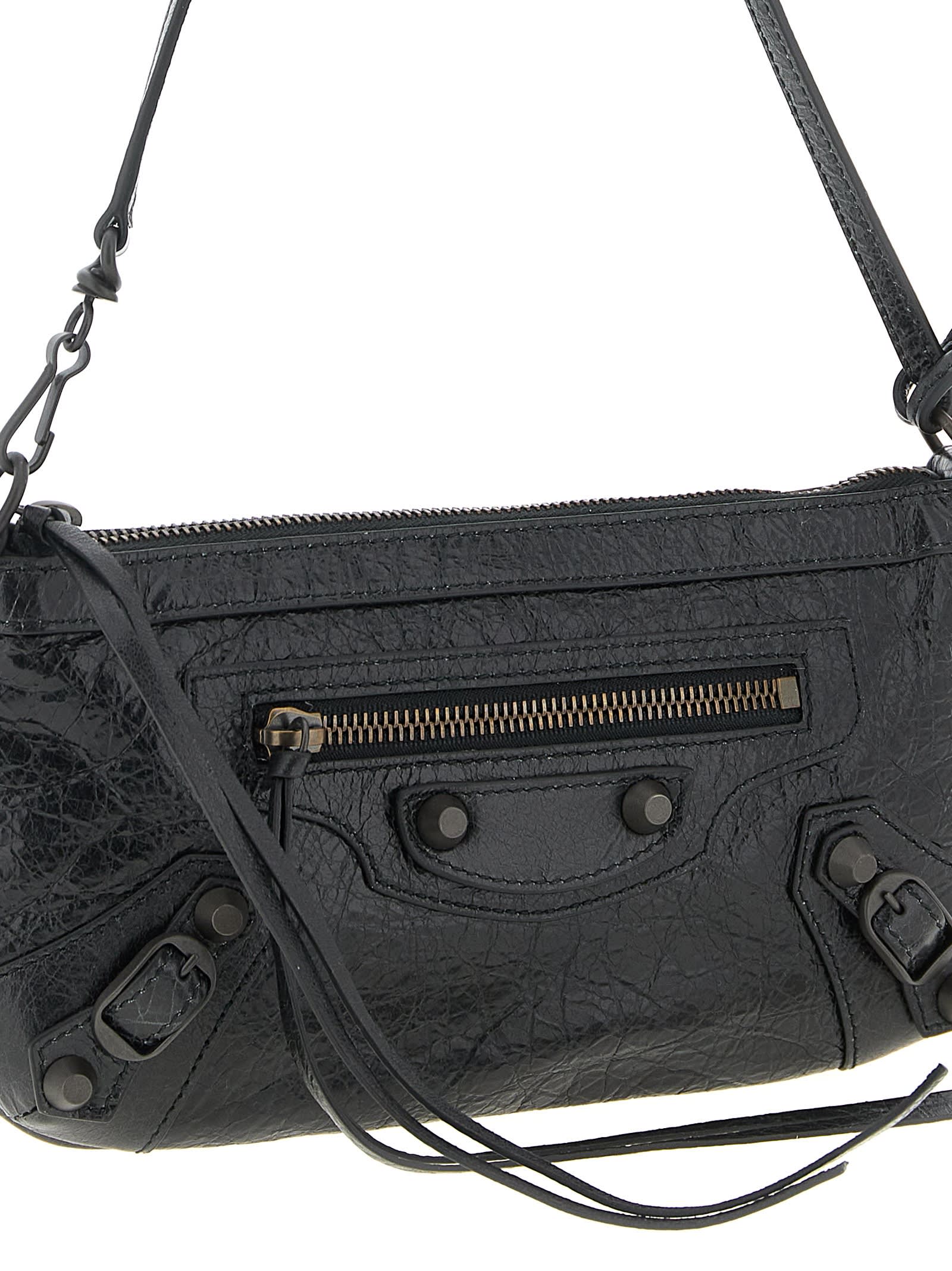 Balenciaga City Style Shoulder Bag With Adjustable Strap In Black