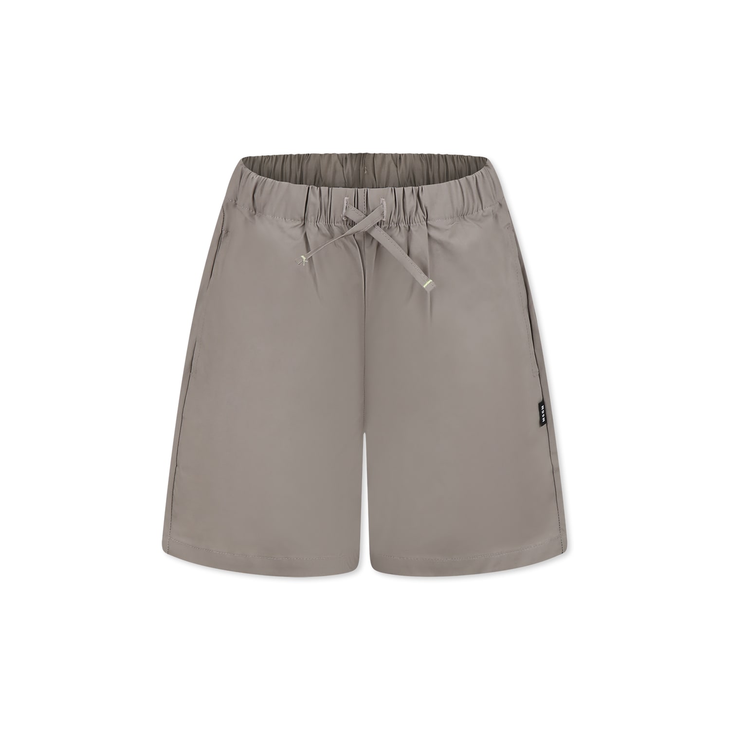 Msgm Beige Shorts For Boy With Logo In Beige