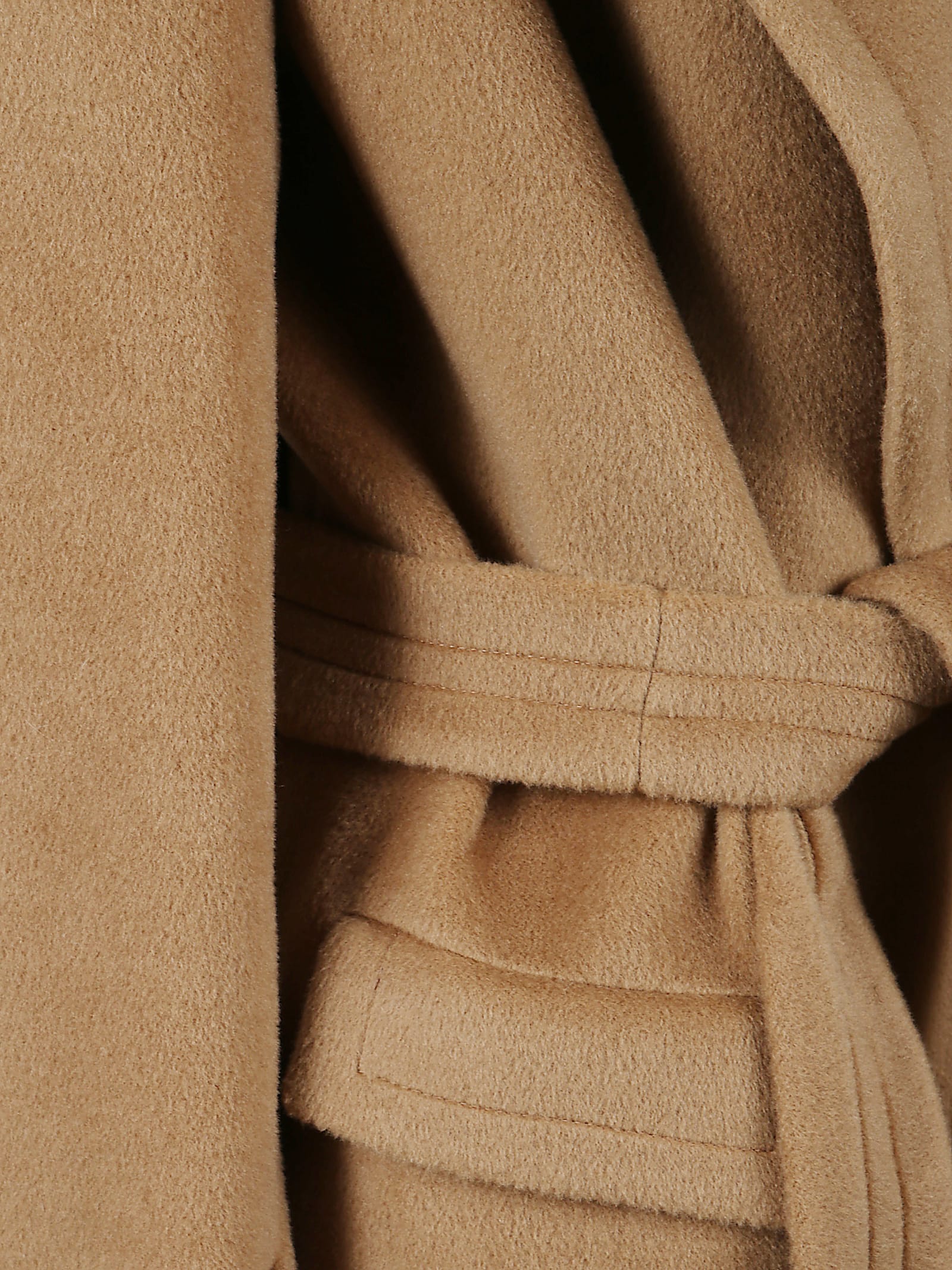 Tagliatore Long Coat With Belt In Brown