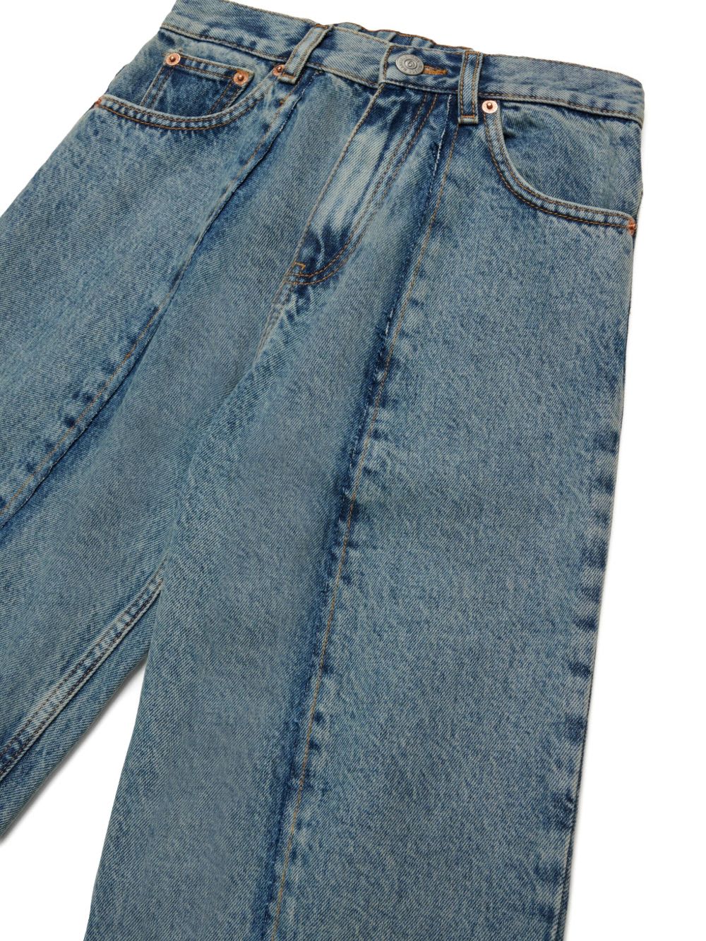 Mm6 Maison Margiela Kids Wide-leg Jeans In Blue