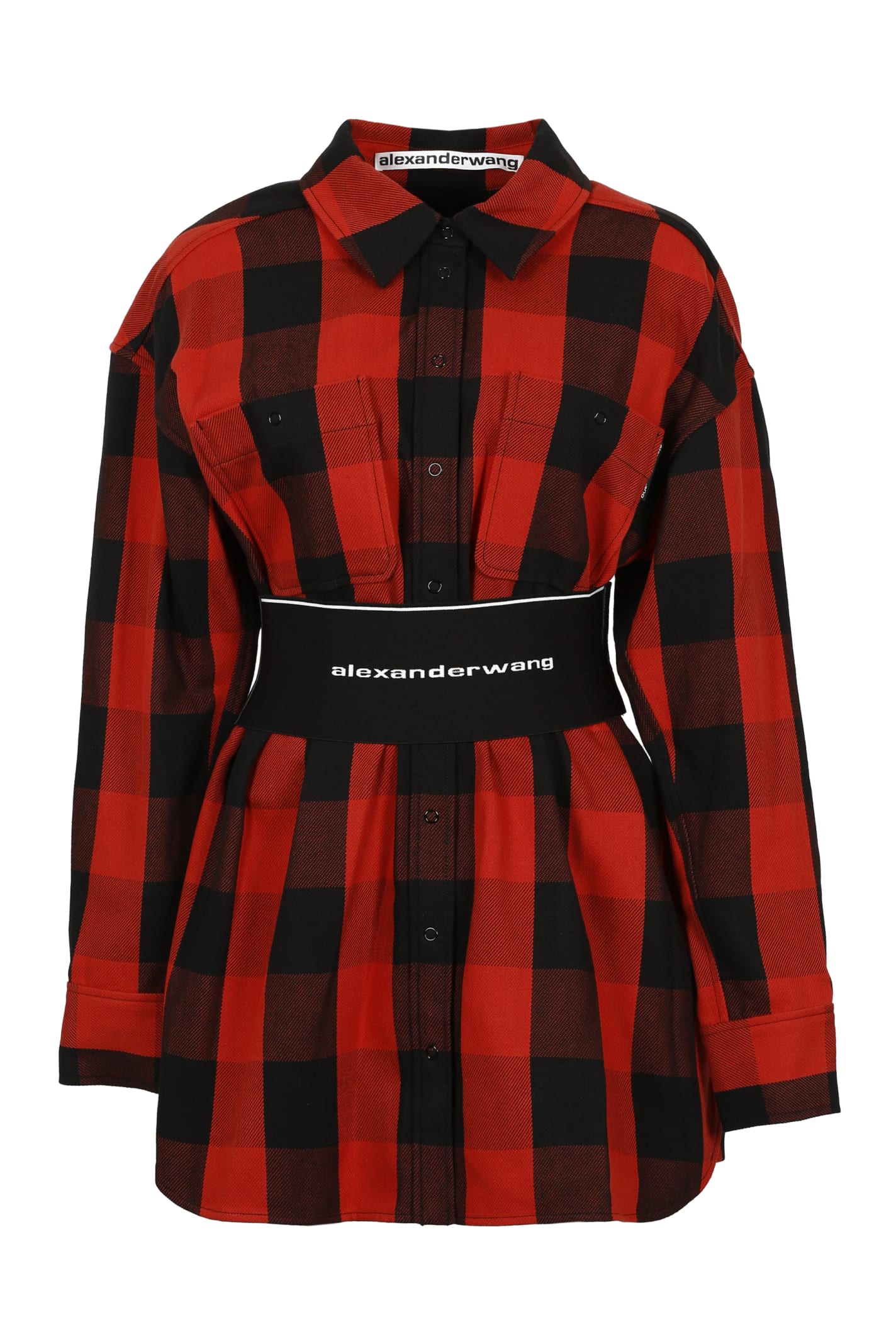 alexander wang plaid shirt dress