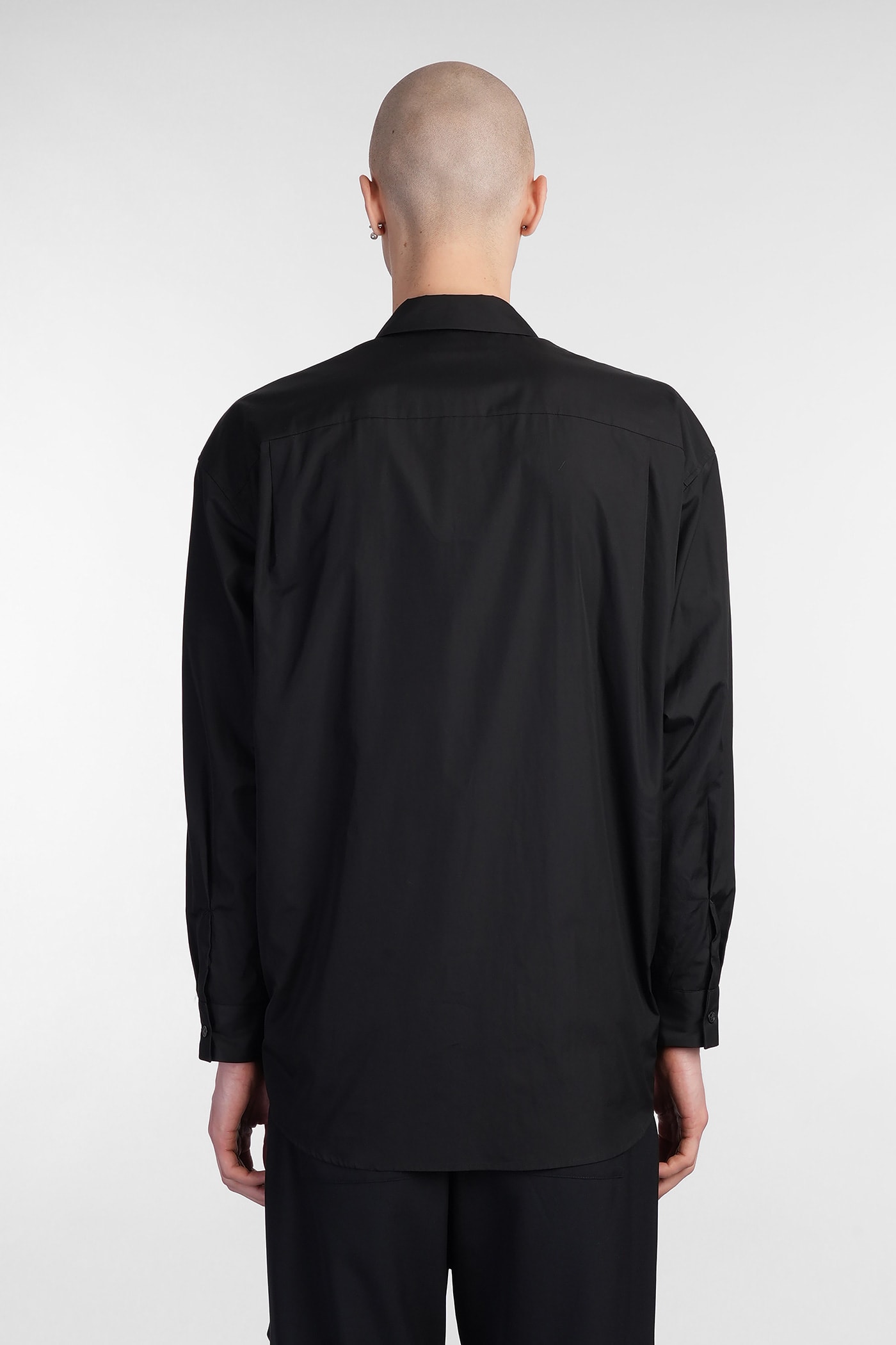 Attachment Shirt In Black Cotton In Black