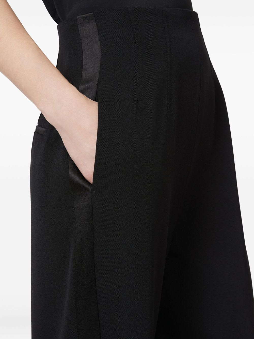 Max Mara Satire Trousers In Wool Gabardine In Black