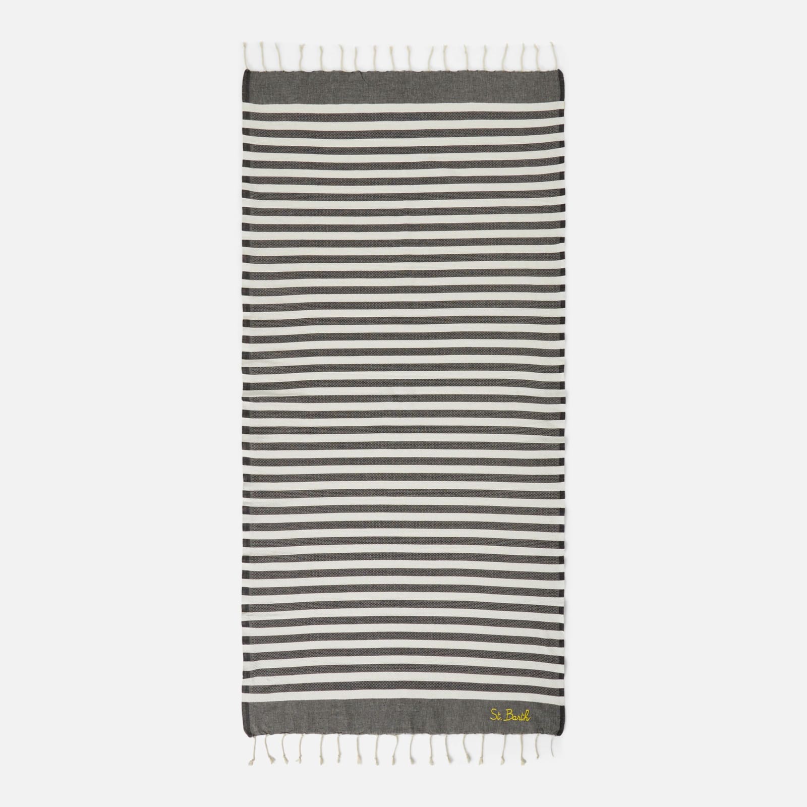 Mc2 Saint Barth Fouta Classic Honeycomb With Striped In Black