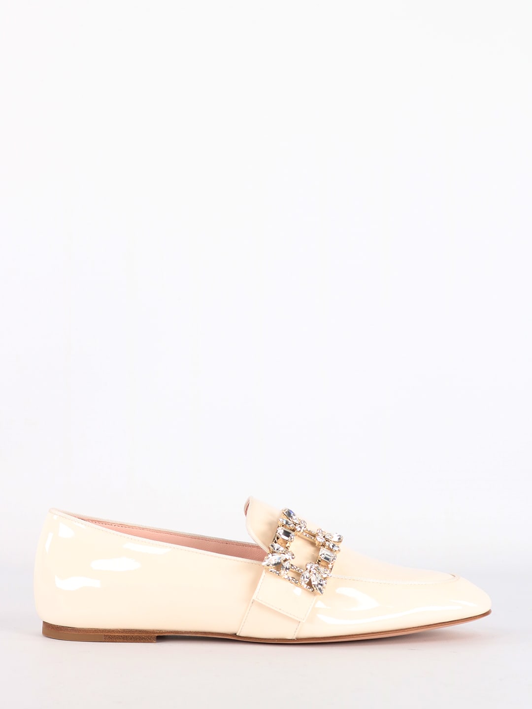 Roger Vivier Cream Patent Leather Loafers