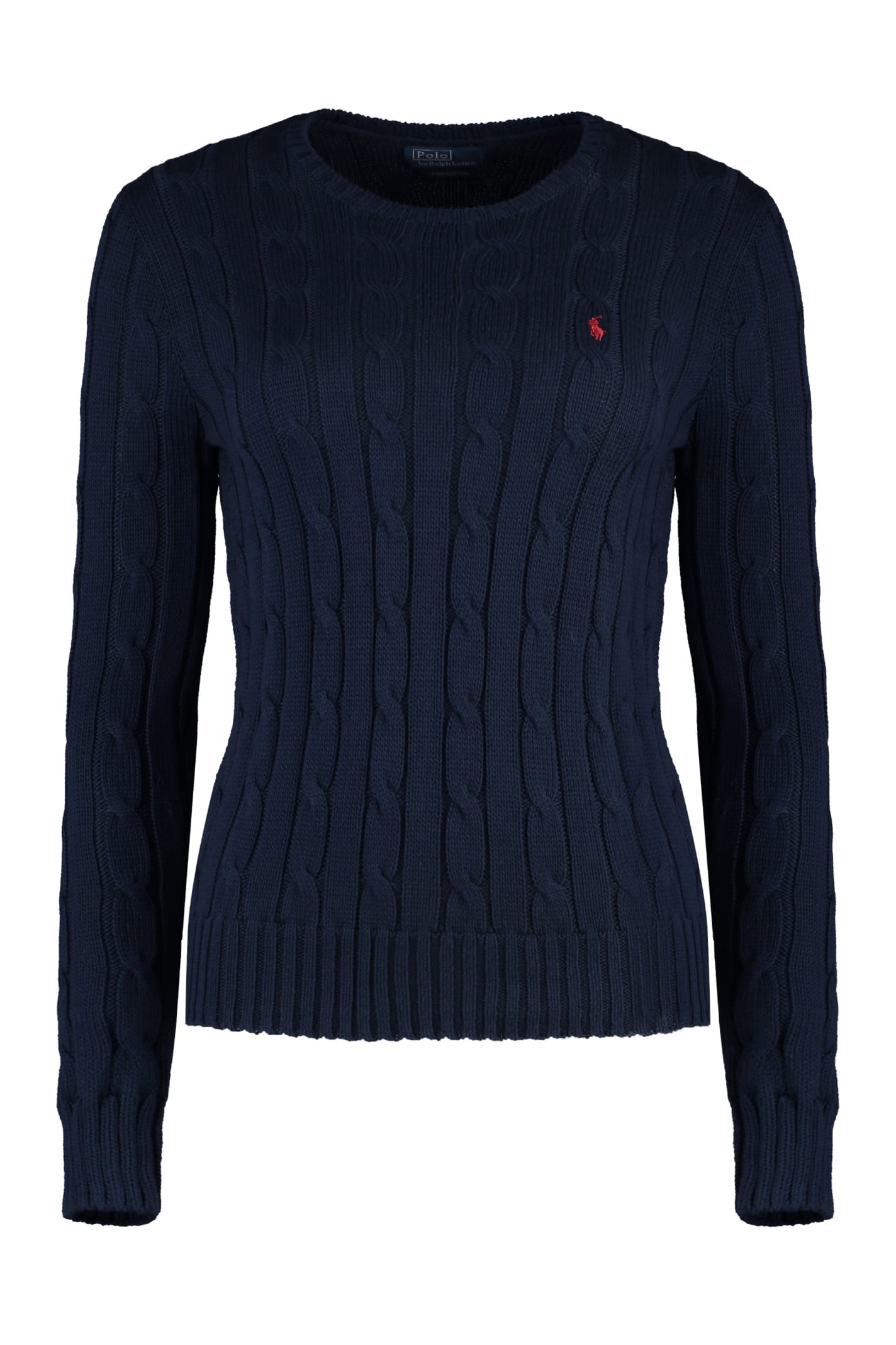Shop Ralph Lauren Cable Knit Sweater In Black