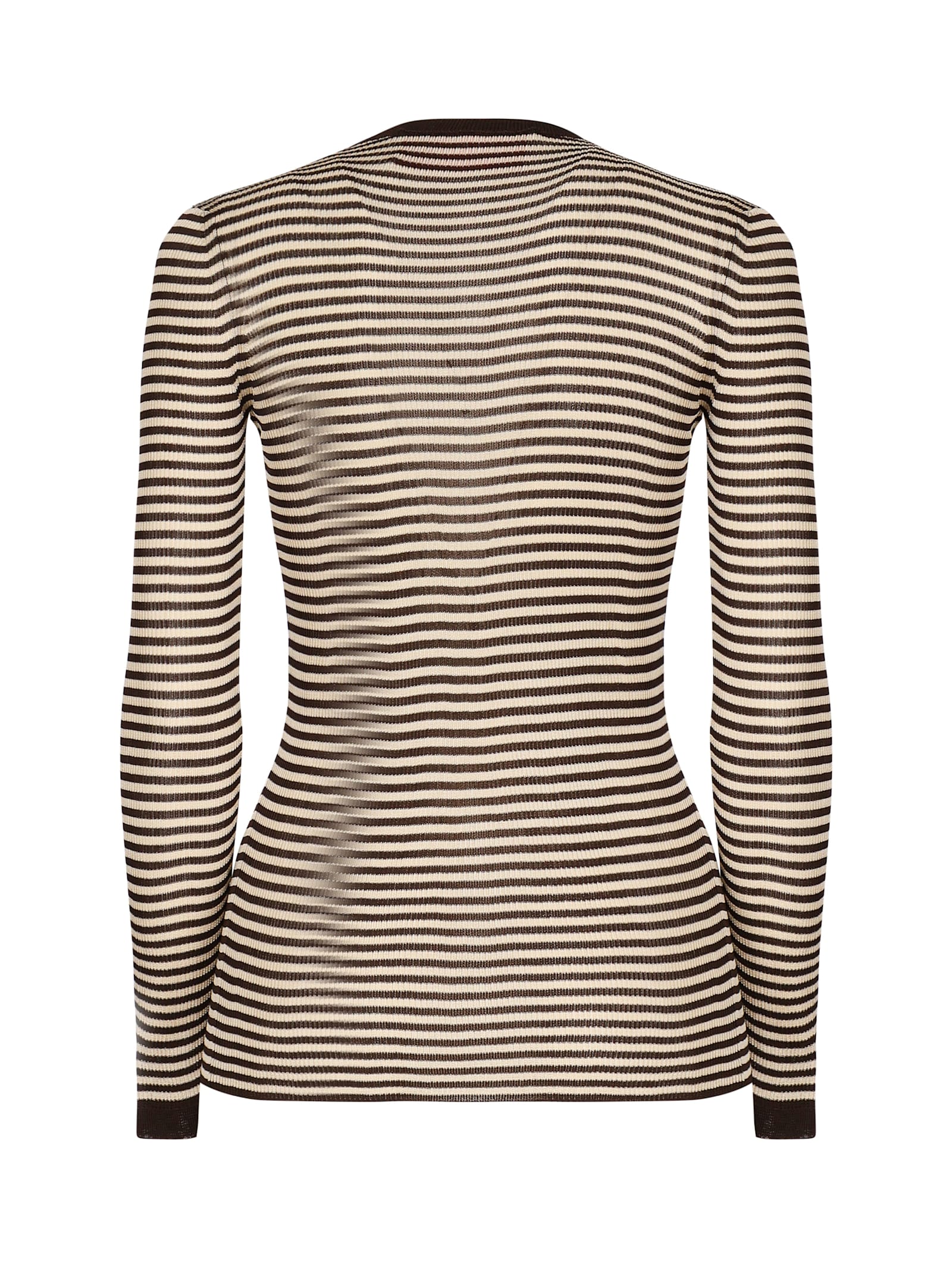 Valentino Striped Jersey In Brown