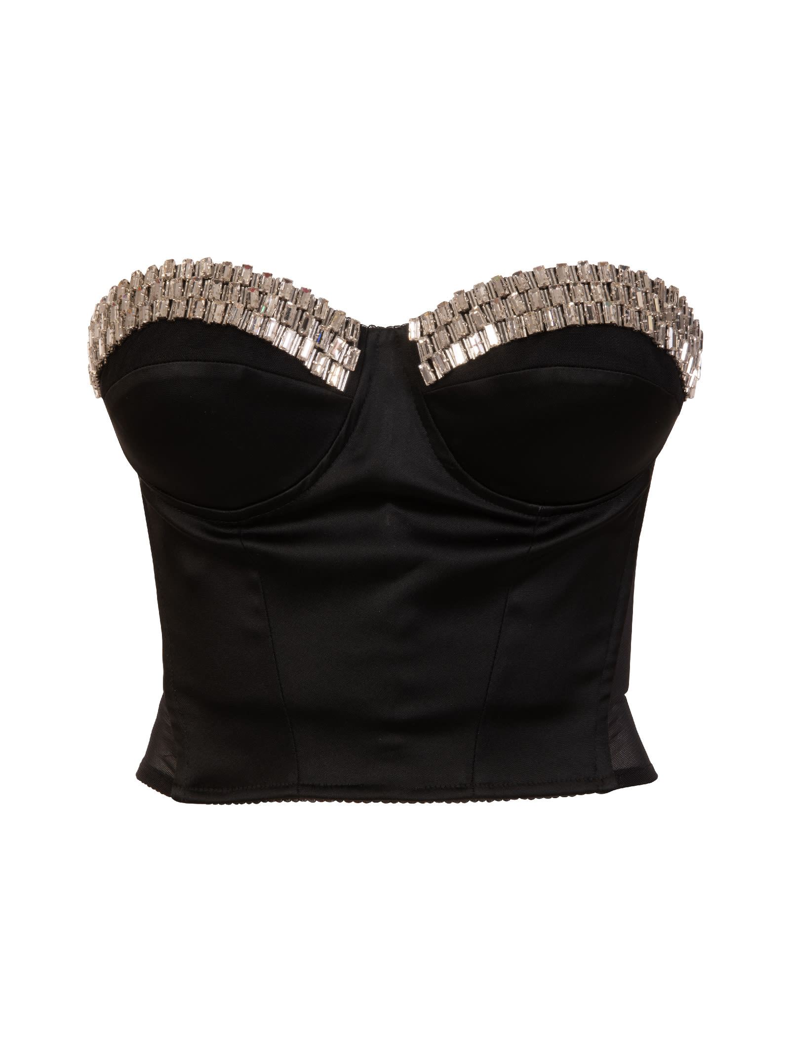 Amen Bustier With Embroidery In Black